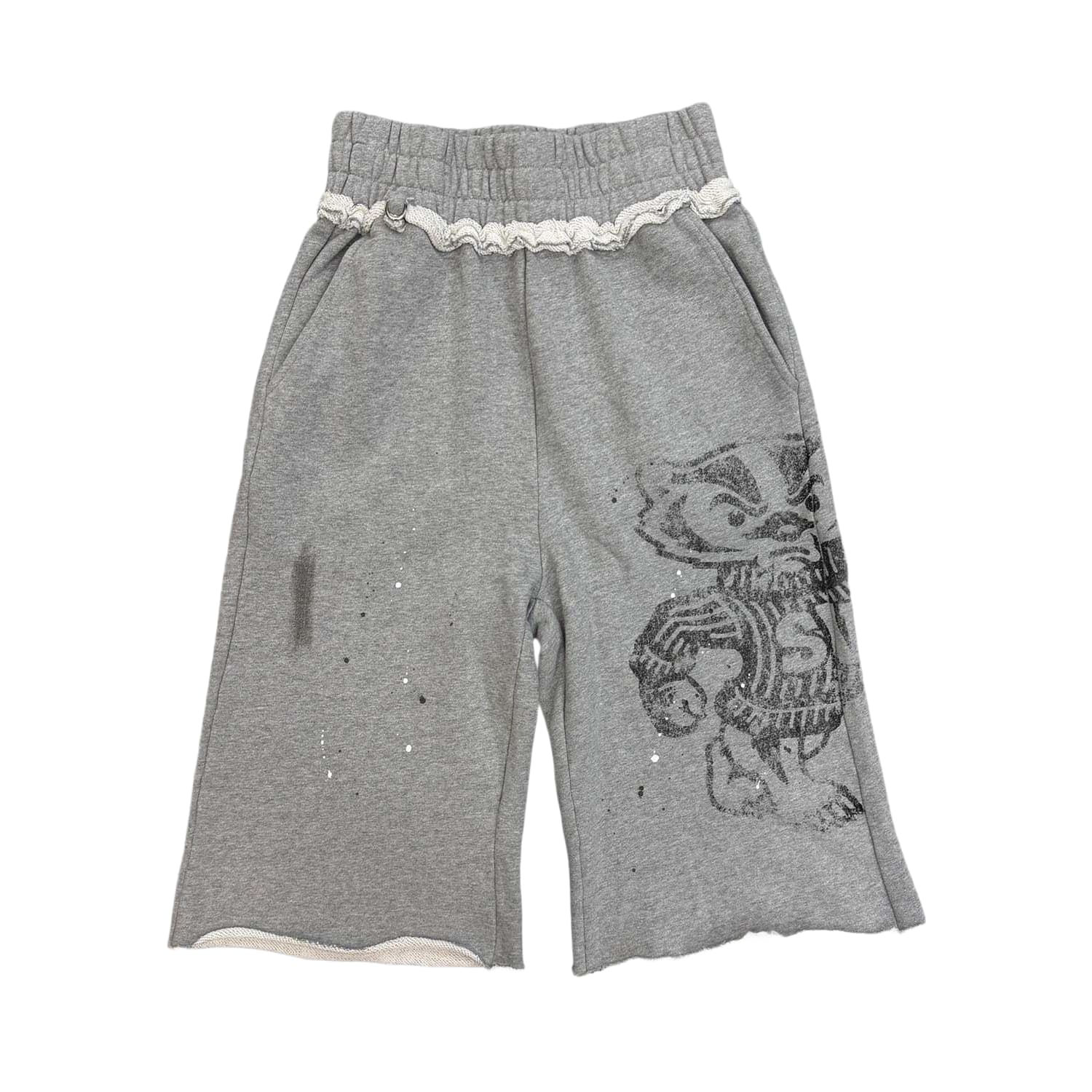 Saint Vanity Black Badgers Long Shorts Grey