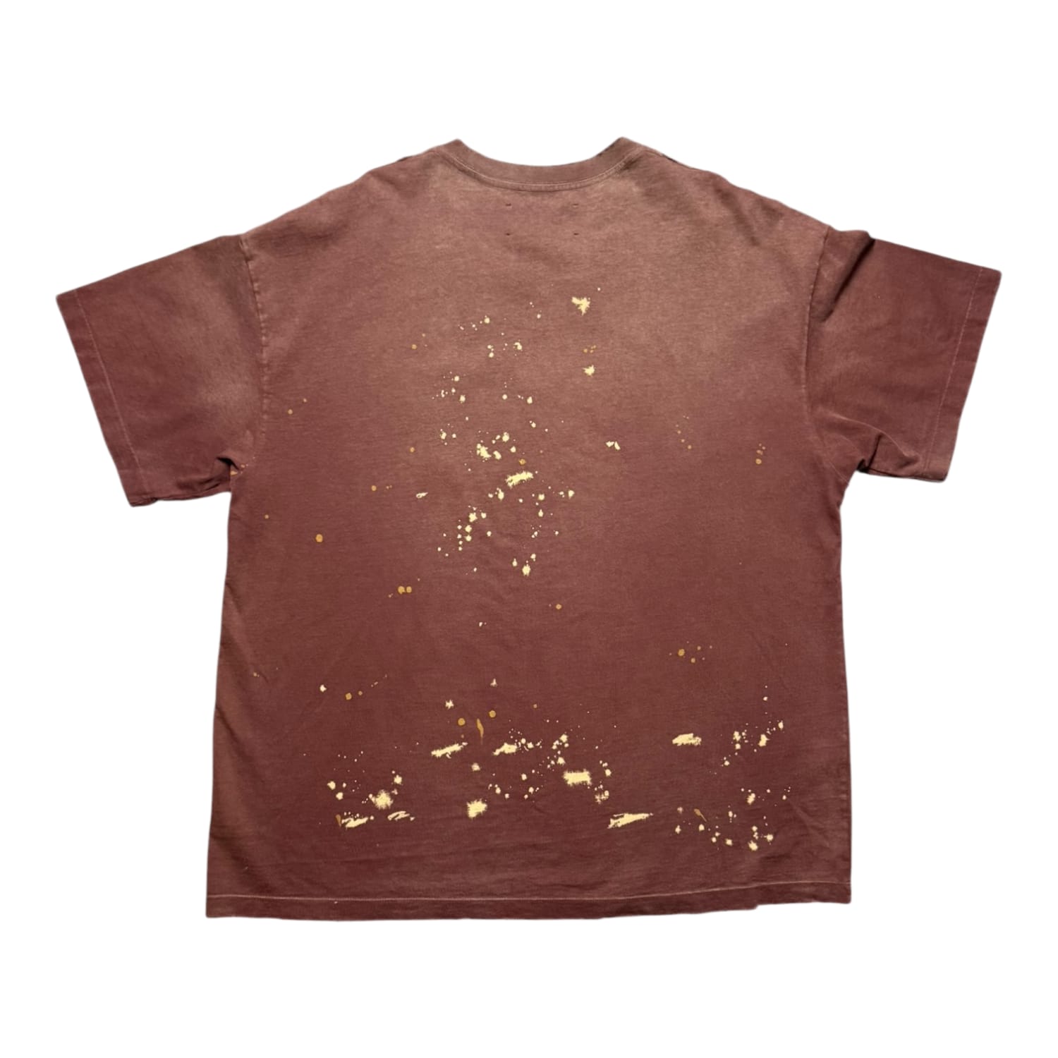 Satoshi Nakamoto Distressed Splatter T-Shirt Brown