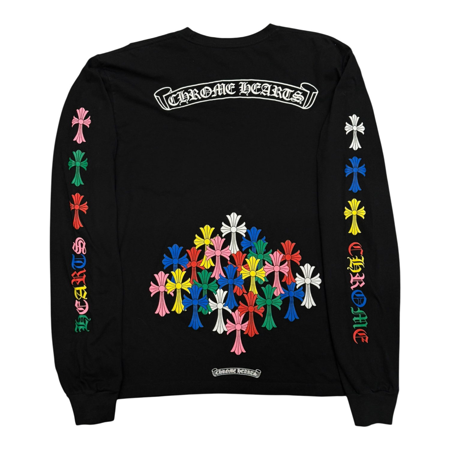 Chrome Hearts Multi Color Cross Long Sleeve T-Shirt Black