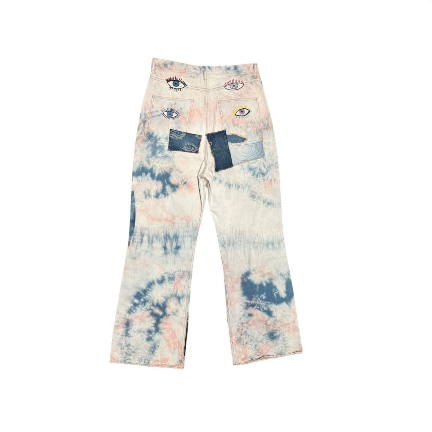 Kapital Tie-Dye Baggy Flare Denim Pants