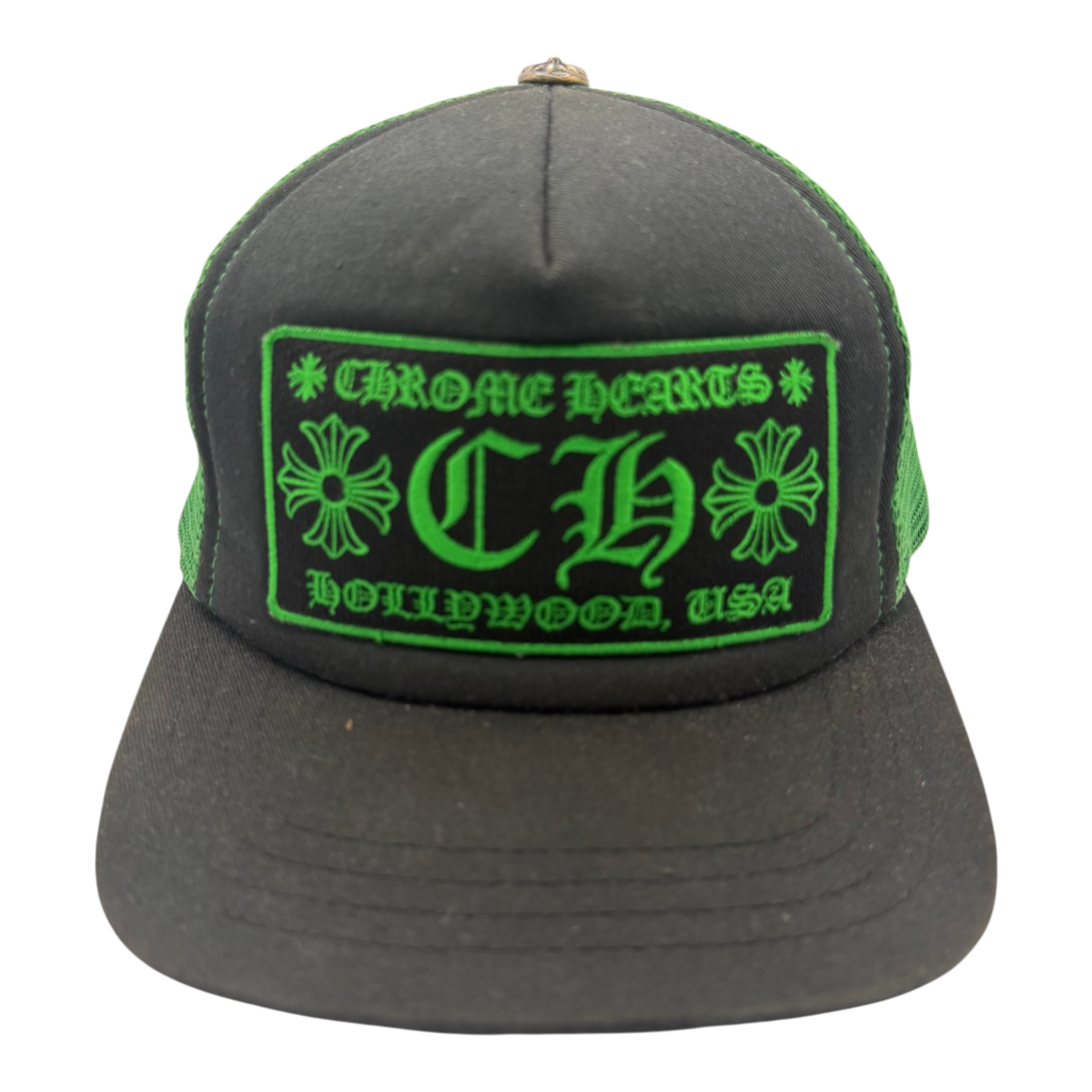 Chrome Hearts CH Hollywood Trucker Hat Black/Green
