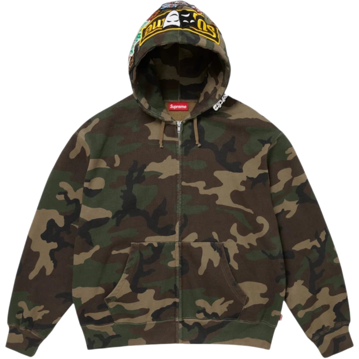 Supreme Patches Zip Up Hooded Sweatshirt