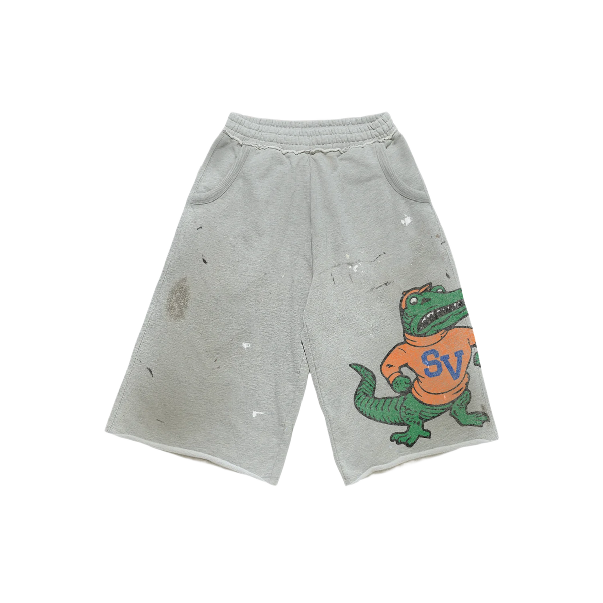 Saint Vanity Gator Long Shorts Grey