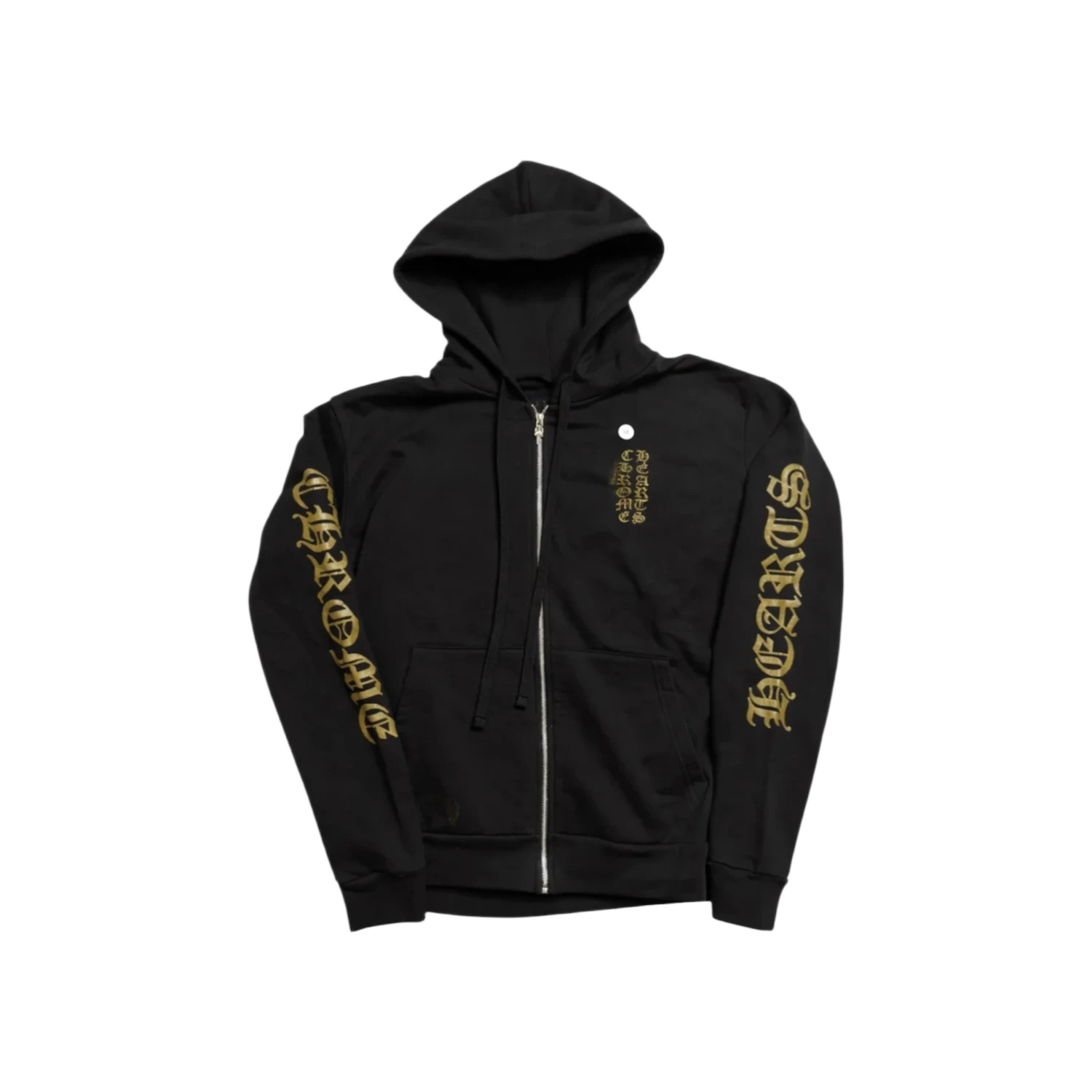 Chrome Hearts Vertical Logo Zip Up Hoodie Black/Army Green