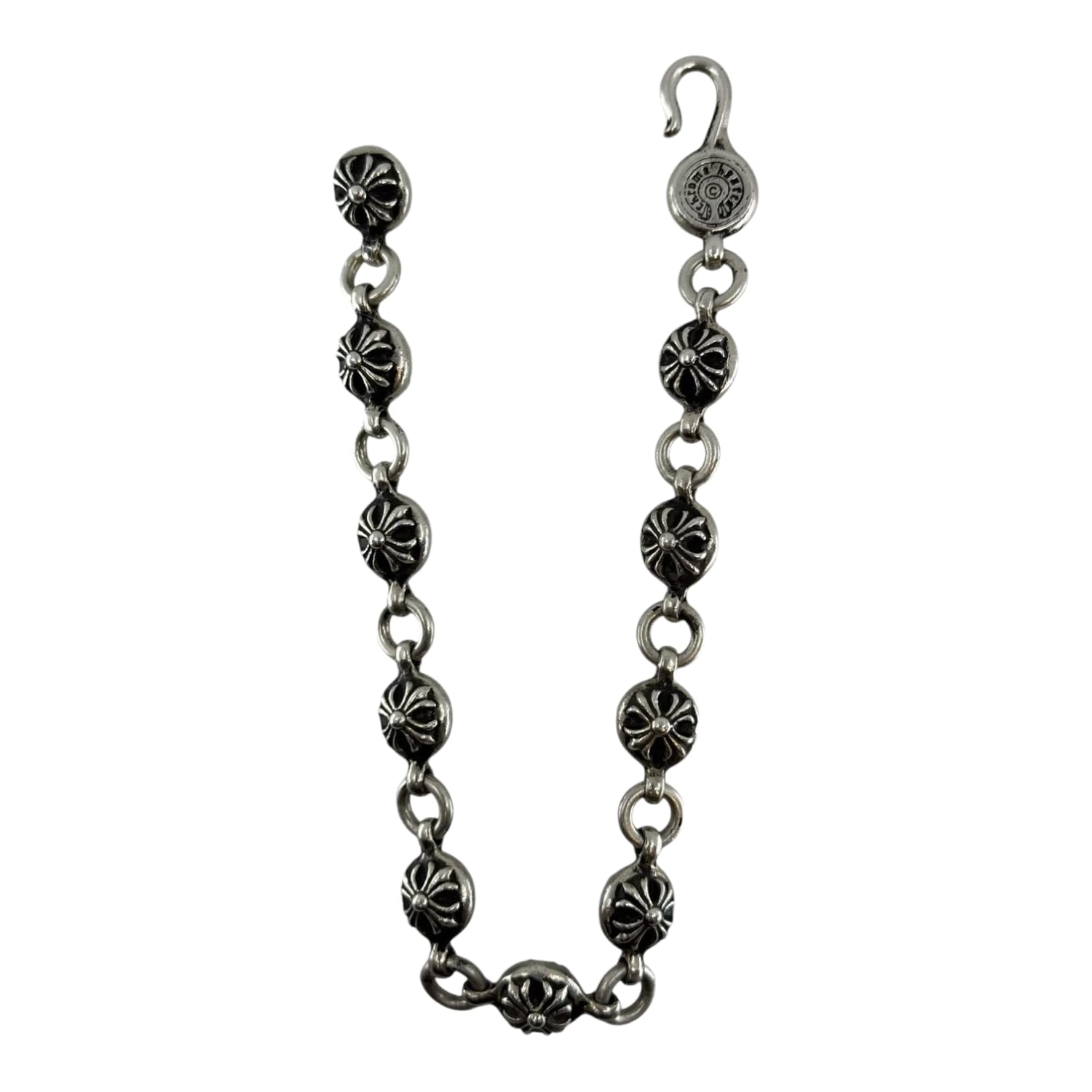 Chrome Hearts Silver Cross Ball Bracelet - 10 Links