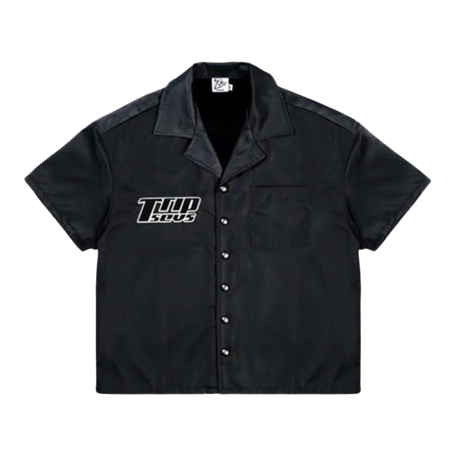 Triple Sevens Nylon Button Up Shirt Black