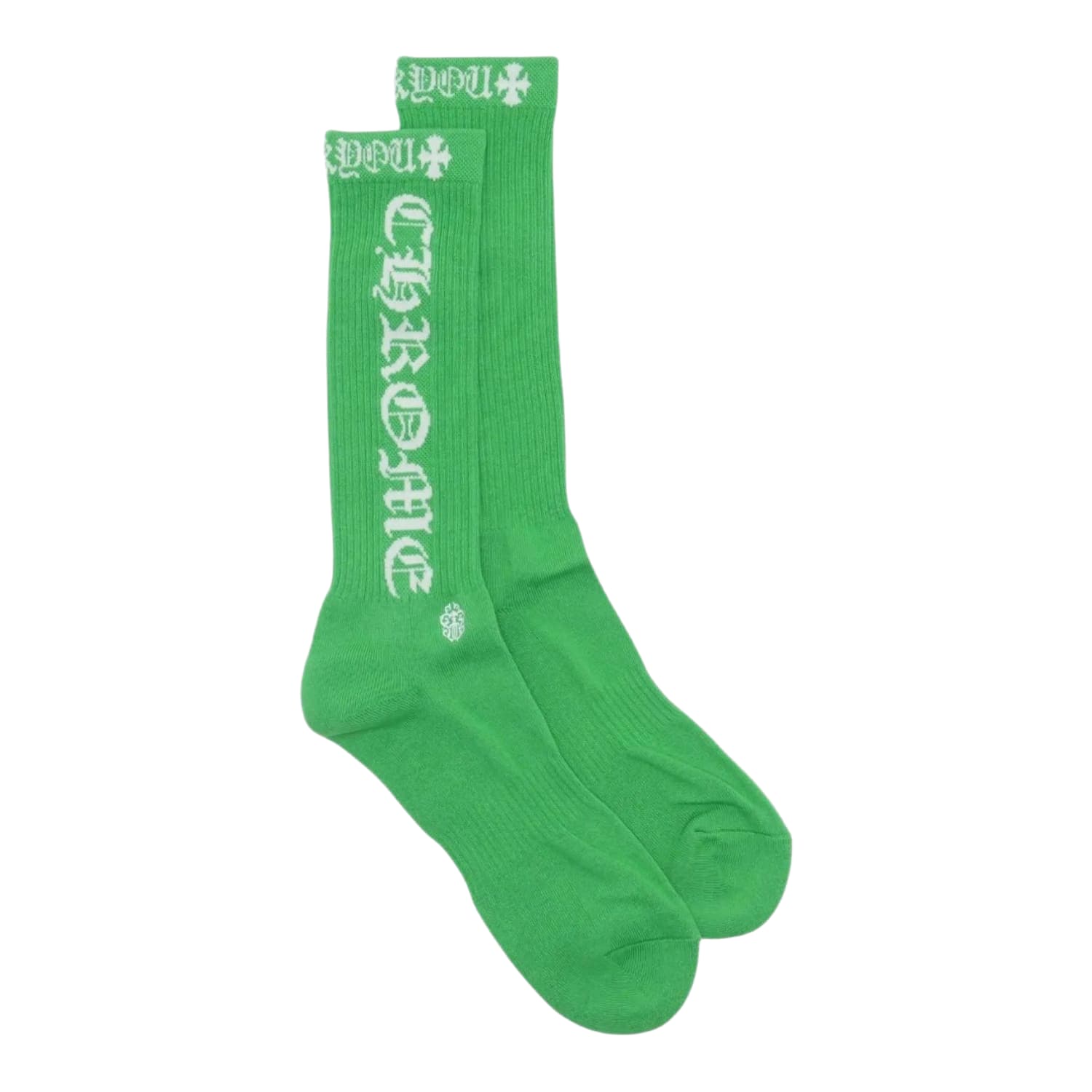 Chrome Hearts Fuck You Logo Socks Green