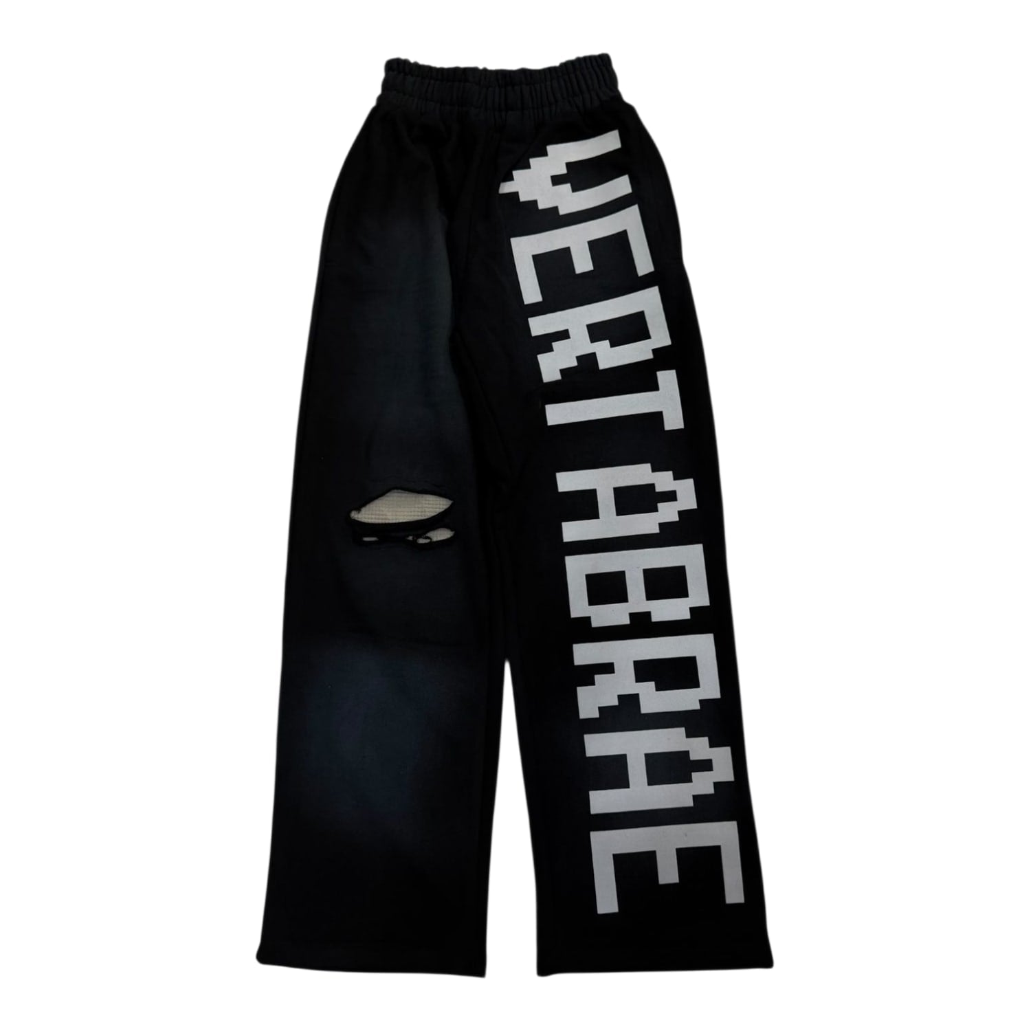 Vertabrae C2 Baggy Distressed Sweatpants Black