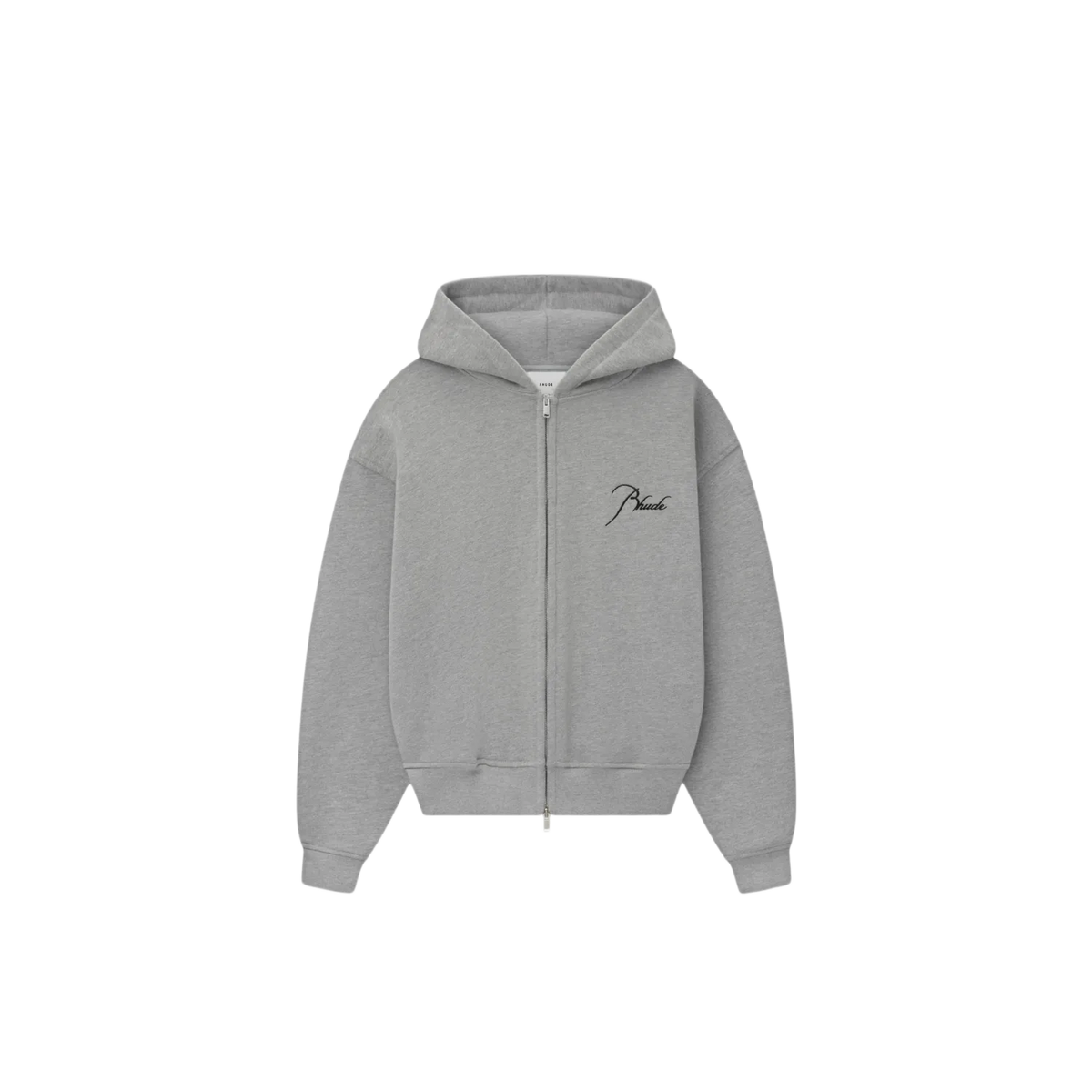 Classique Zip Up Hoodie-Heather Grey/ Black