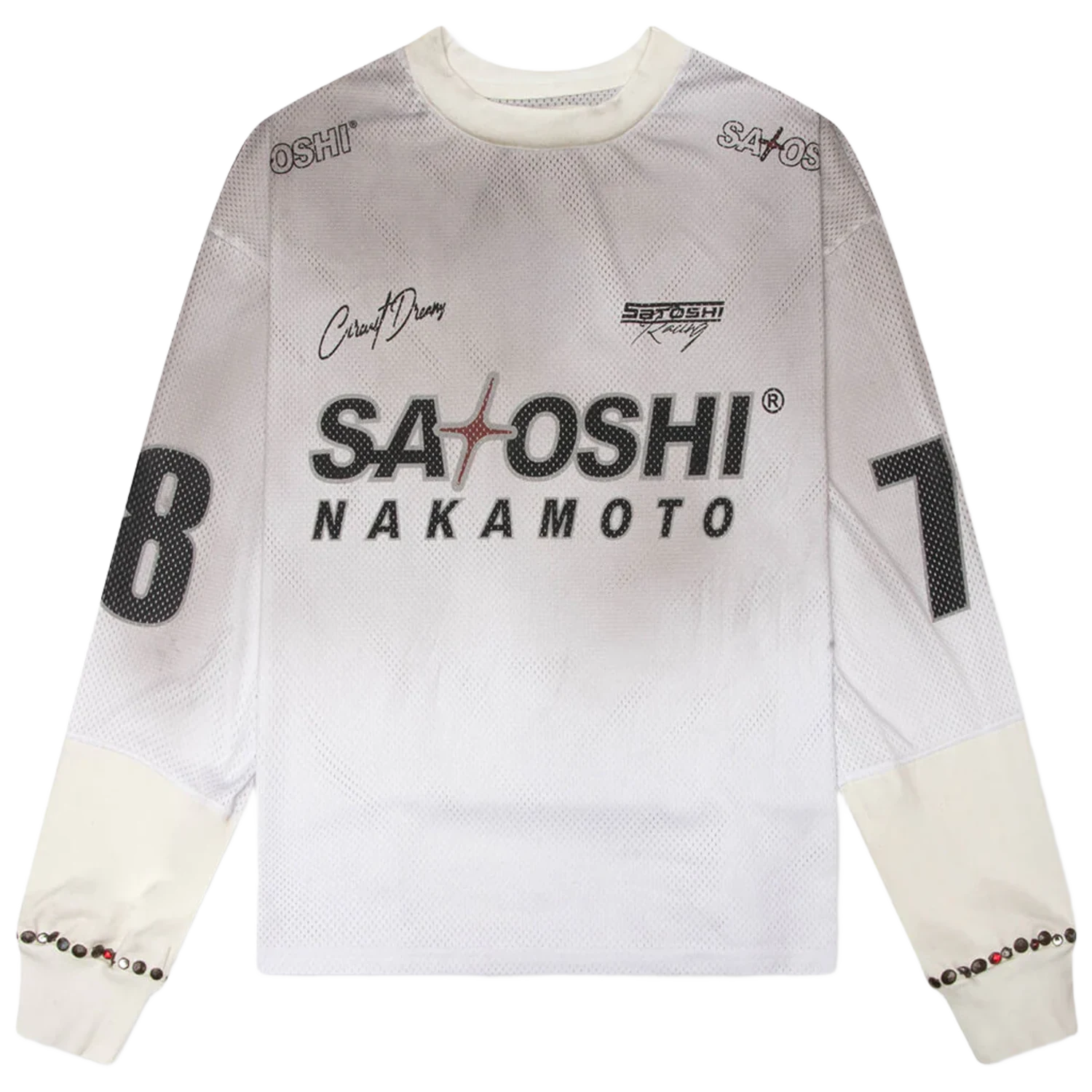 Satoshi Nakamoto Mesh Moto Jersey White