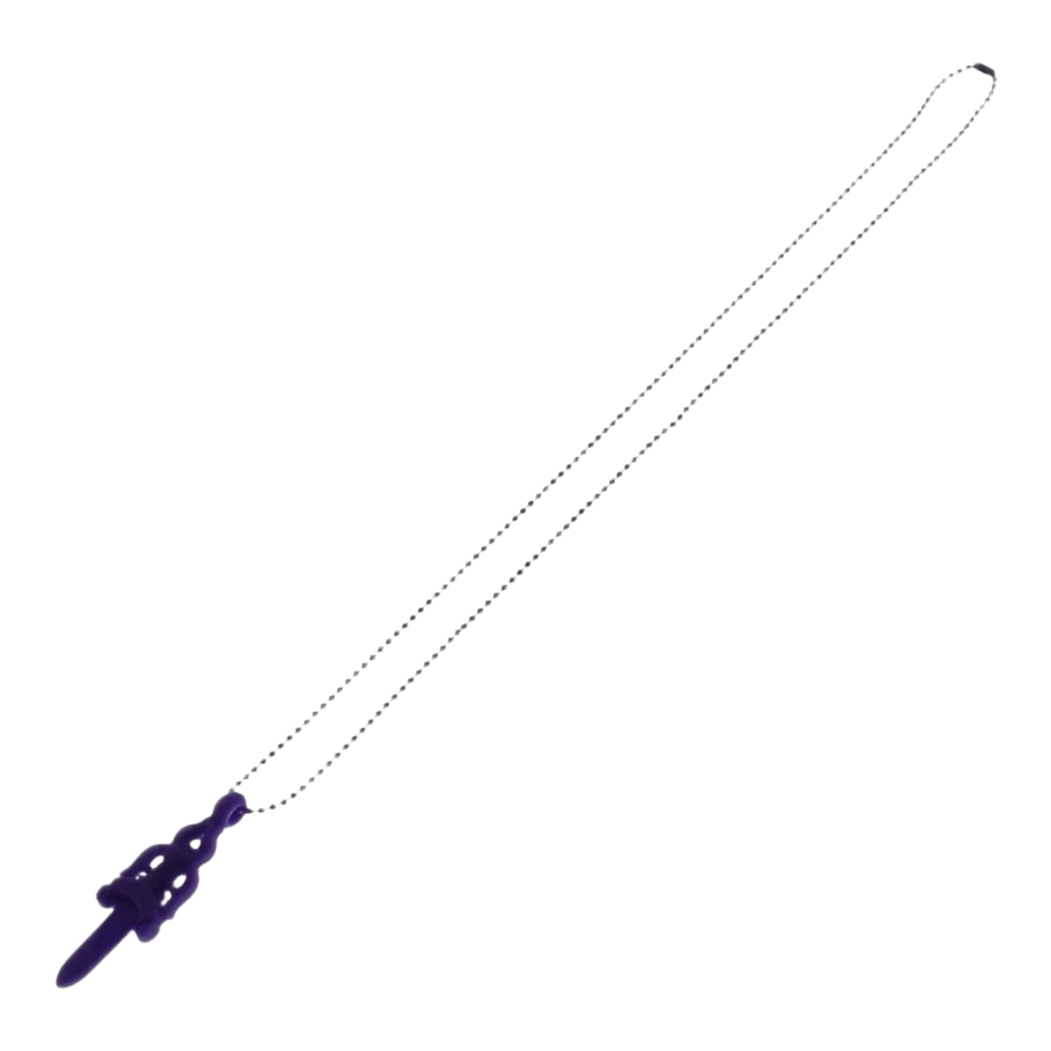 Chrome Hearts Silichrome Purple Dagger Necklace