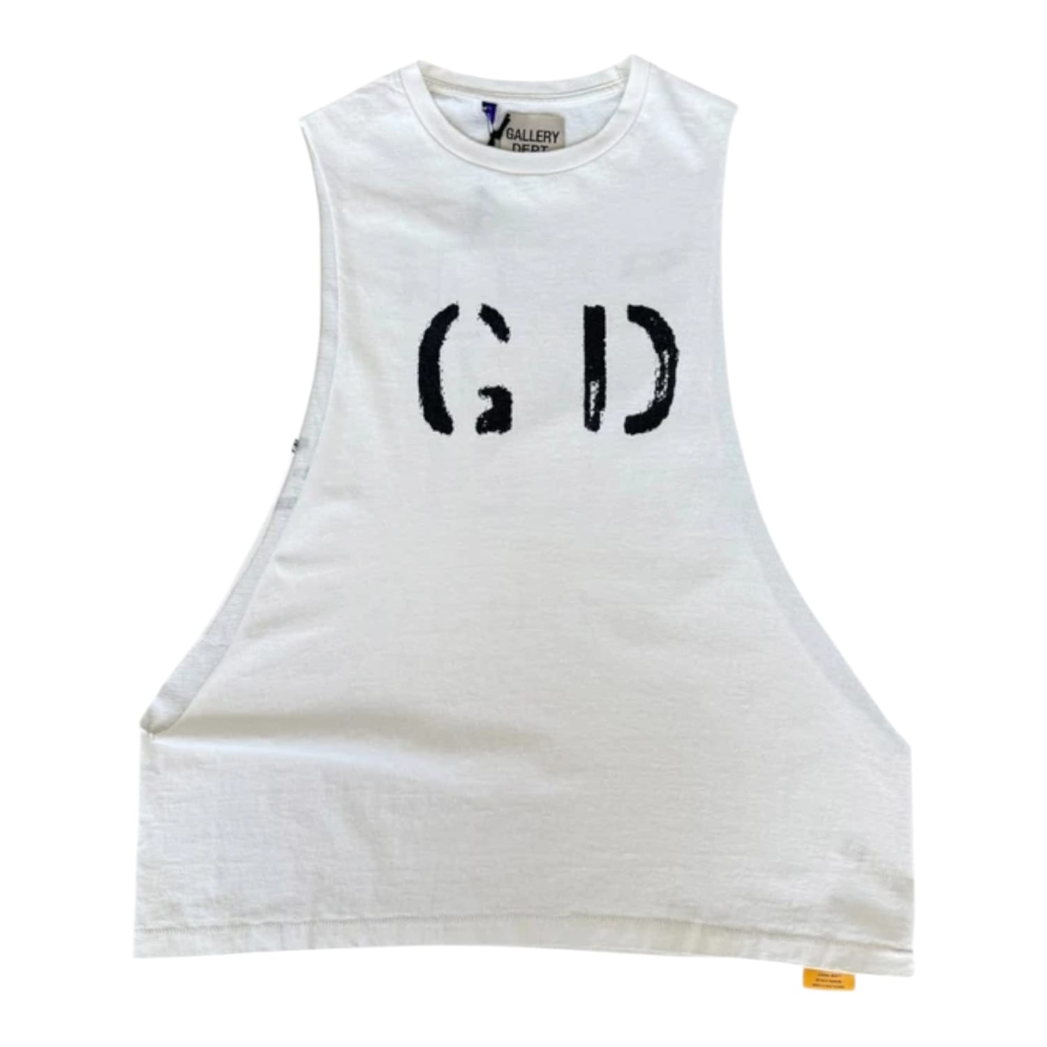 Gallery Dept White & Black French Logo Sleeveless T-Shirt