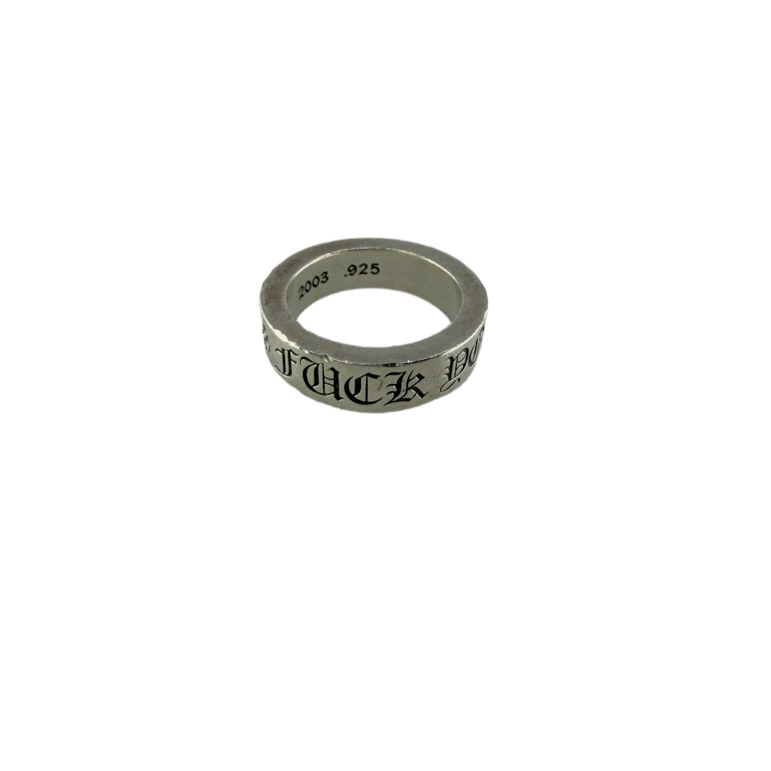 Chrome Hearts Silver Fuck You Spacer Ring - US Size 7