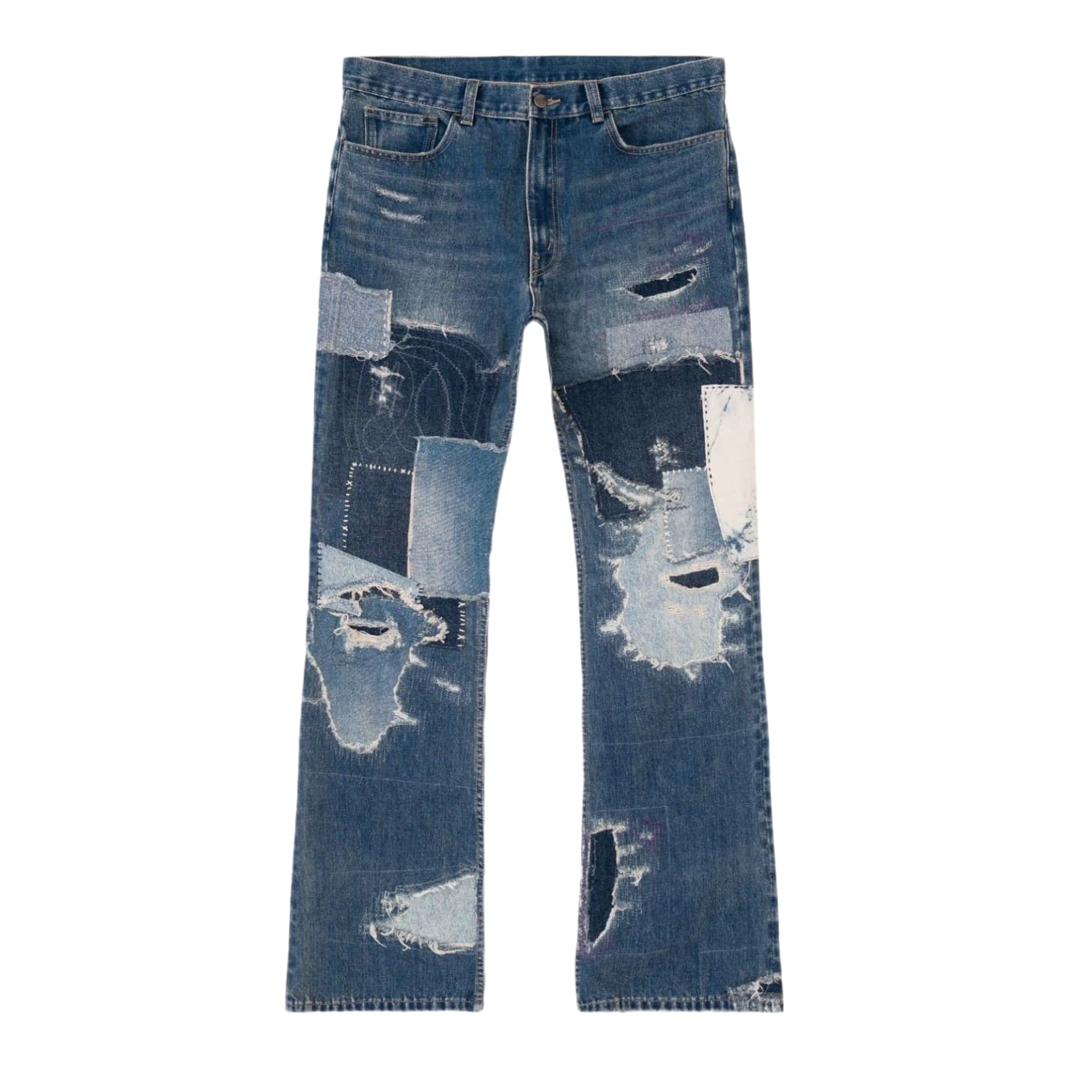 Bravest Studios Boro Denim Pants Blue