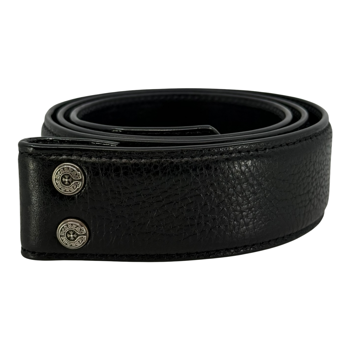 Chrome Hearts Black Leather Belt Strap - Size 30