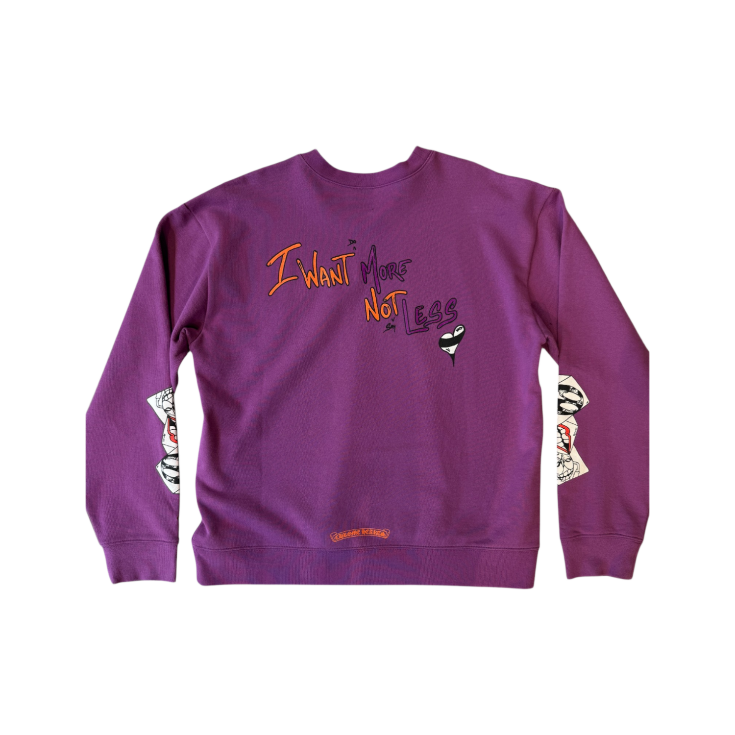 Chrome Hearts Matty Boy I Want More Not Less Crewneck Purple