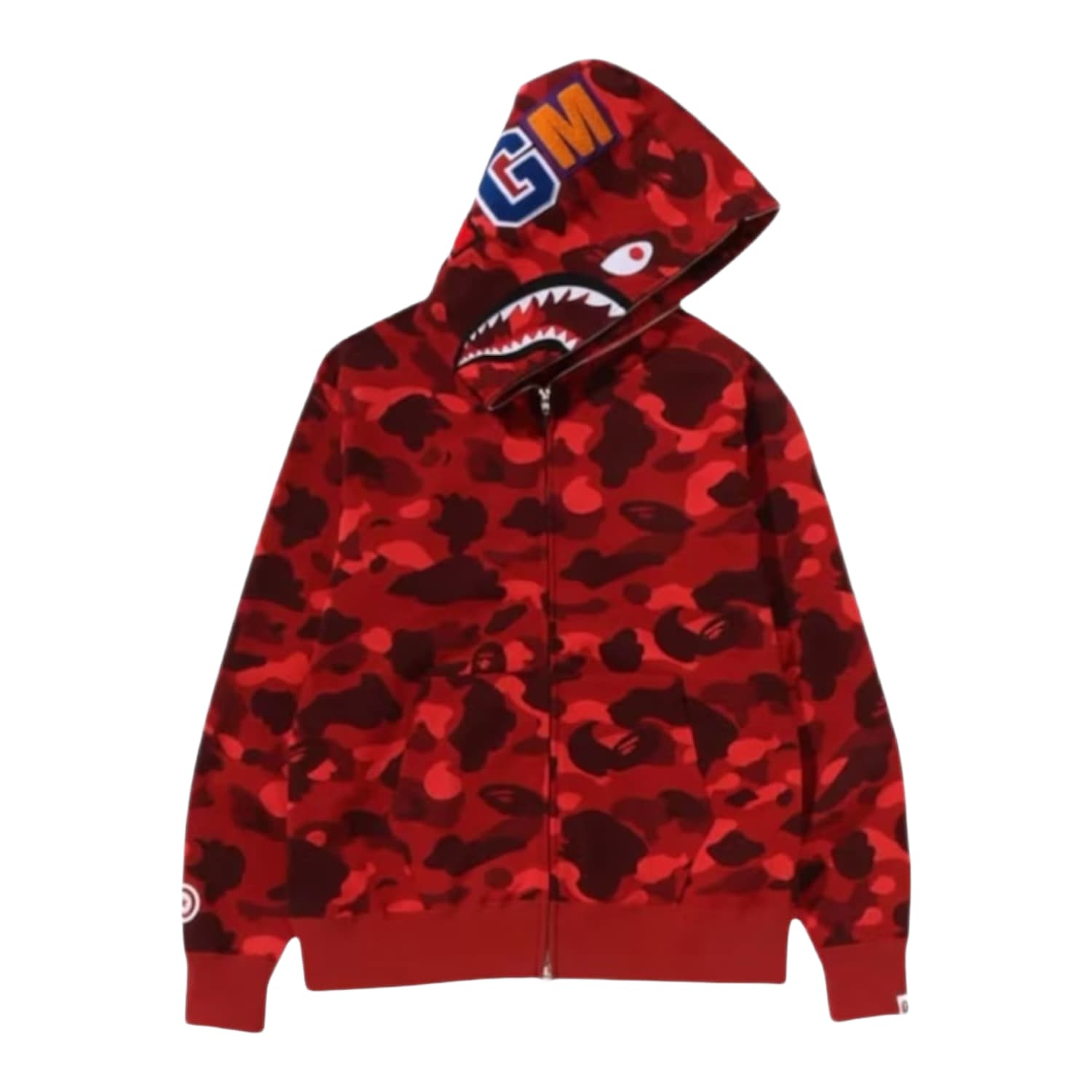 BAPE Color Camo Shark Full Zip Hoodie (FW24) Red