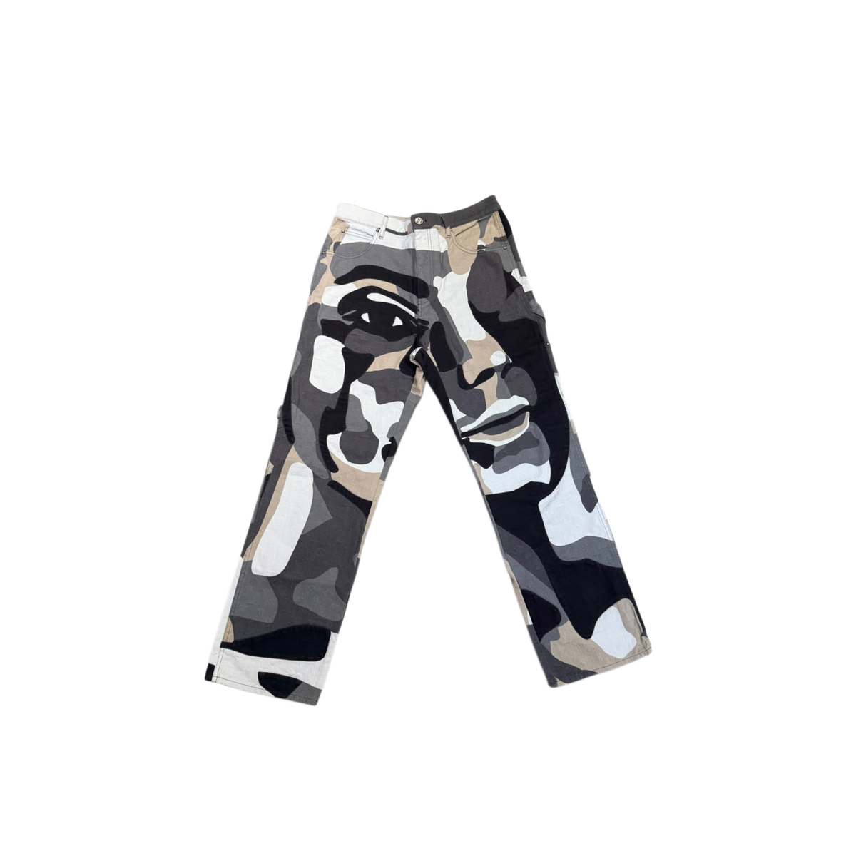 Louis Vuitton Patchworked Portrait Jeans Grey Camo