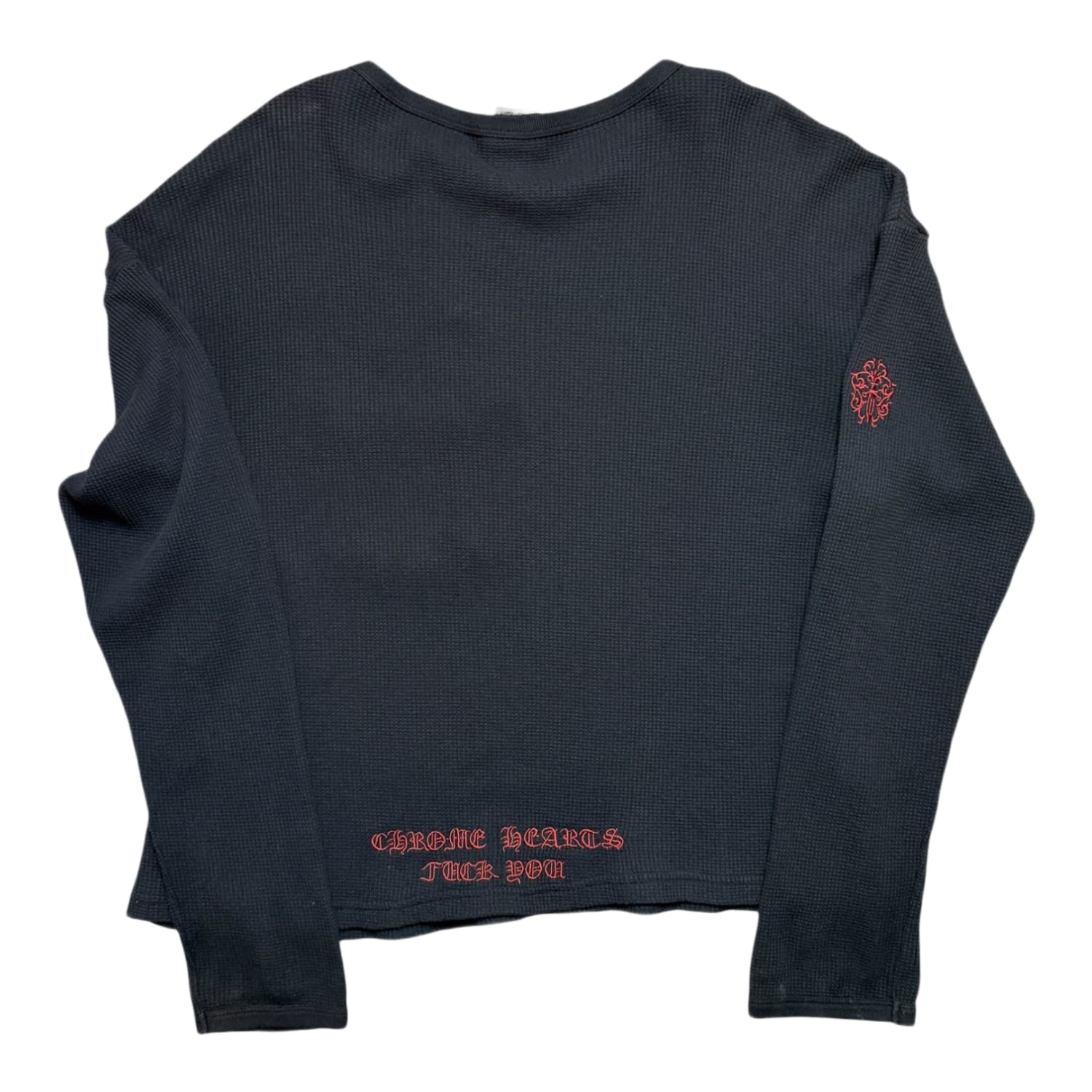 Chrome Hearts Red Vintage Dagger Thermal Long Sleeve Black