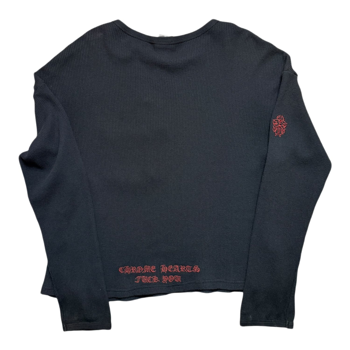Chrome Hearts Red Vintage Dagger Thermal Long Sleeve Black