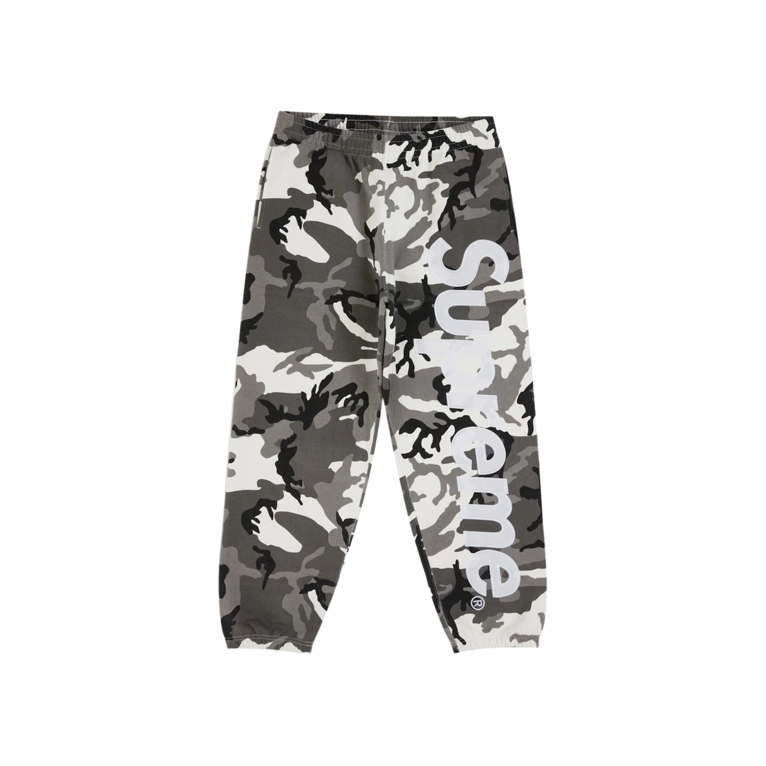 Supreme Satin Applique Sweatpant (SS26) Snow Camo
