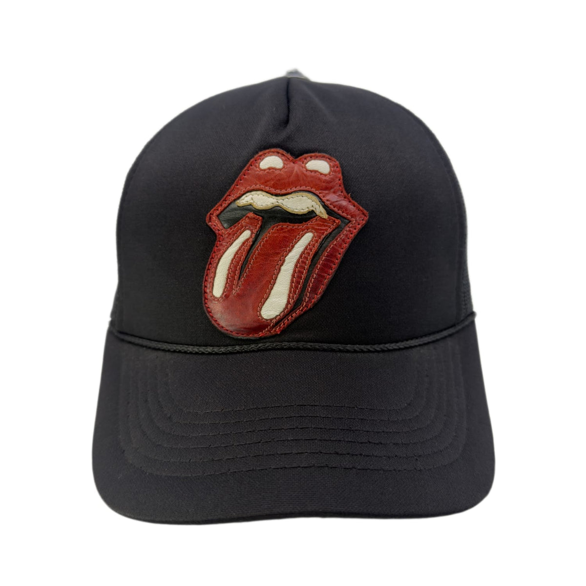 Chrome Hearts Rolling Stones Red Patch Hat Black