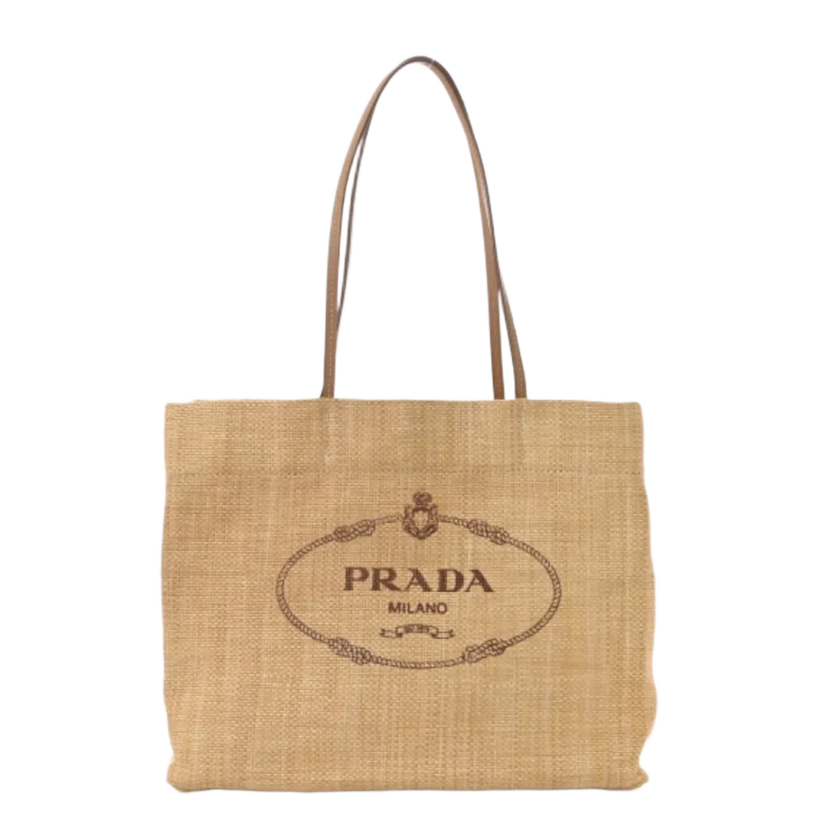 Prada Extra Large Raffia Beach Tote Bag