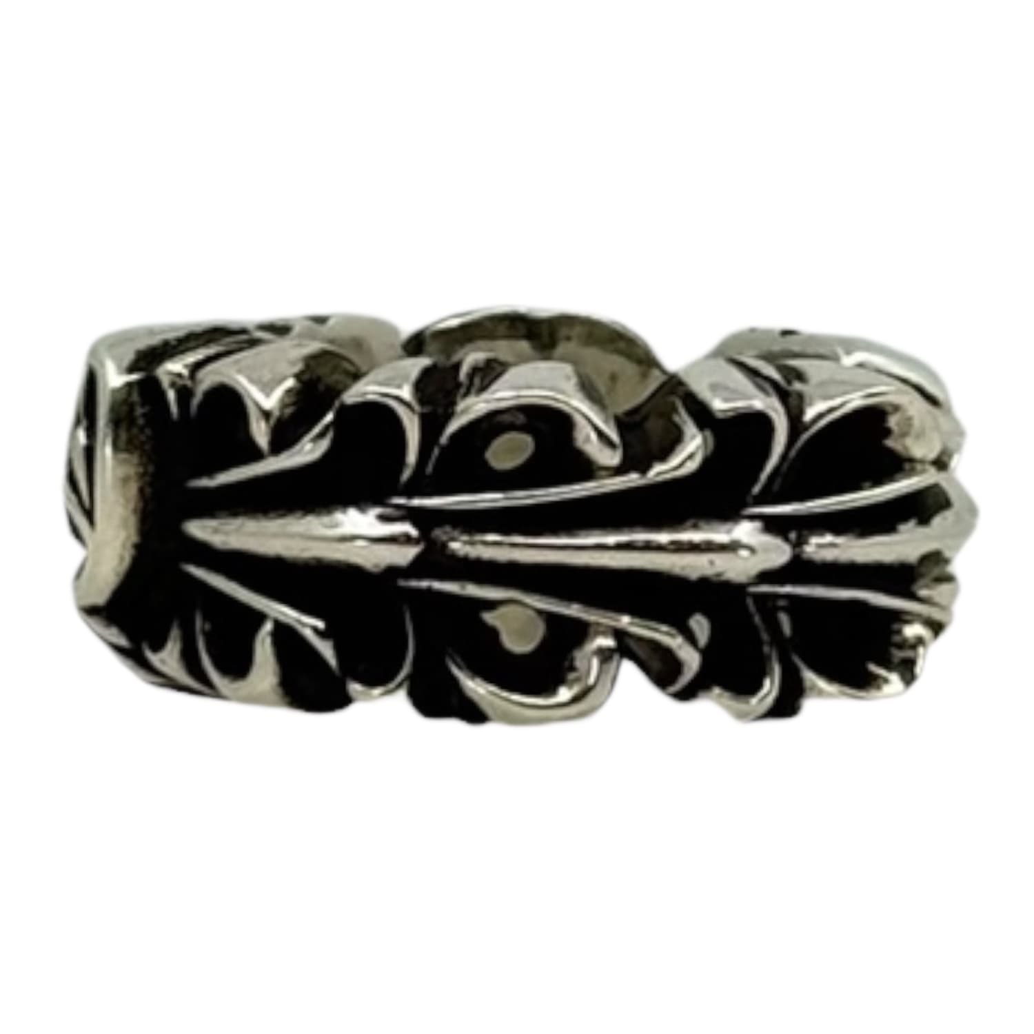 Chrome Hearts Double Floral Cross Heart Ring