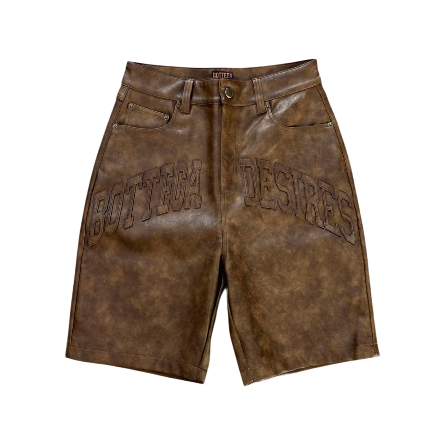 Bottega Desires Leather Shorts Brown