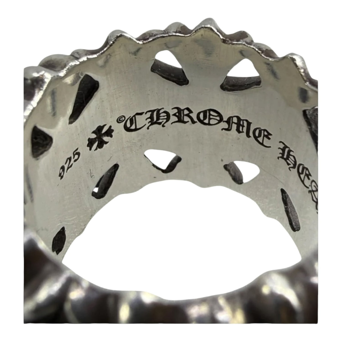 Chrome Hearts Silver Cemetery Cross Ring - US Size 12