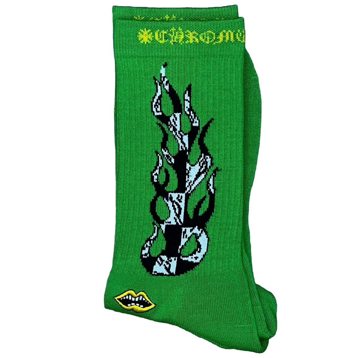Chrome Heart X Matty Boy Flame Socks Green