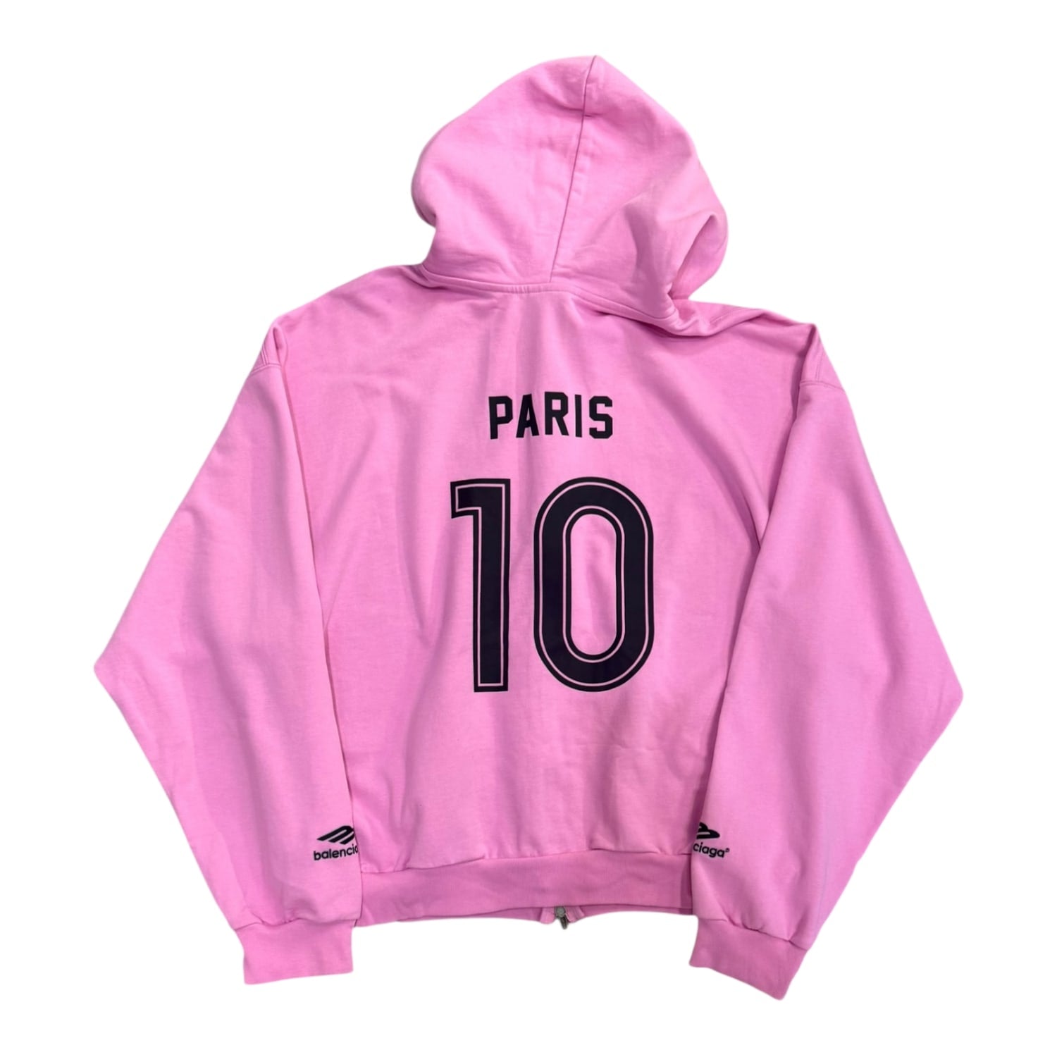Balenciaga Soccer Paris Zip up Hoodie Pink