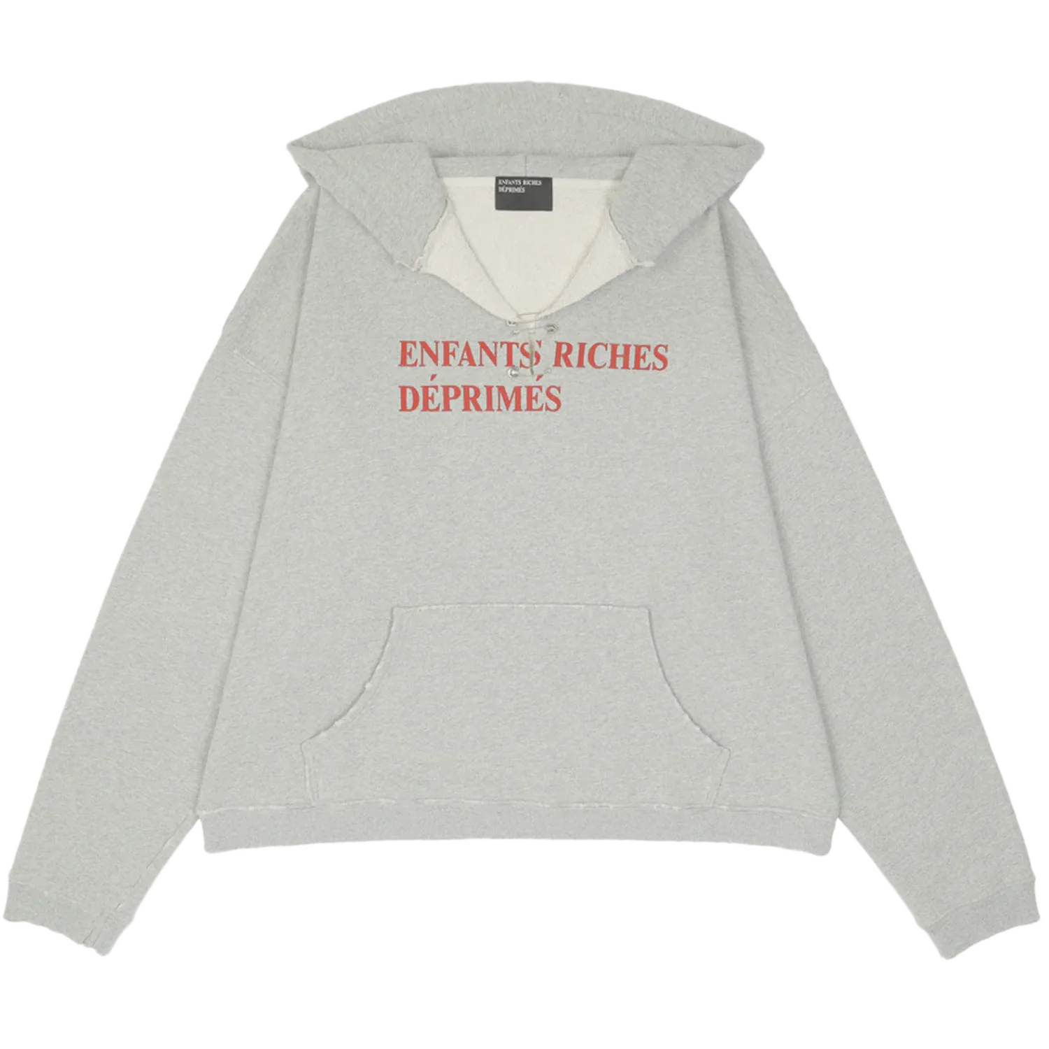 Enfants Riches Déprimés Classic Logo Hoodie Grey Red with Pins