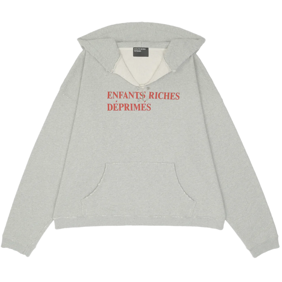 Enfants Riches Déprimés Classic Logo Hoodie Grey Red with Pins
