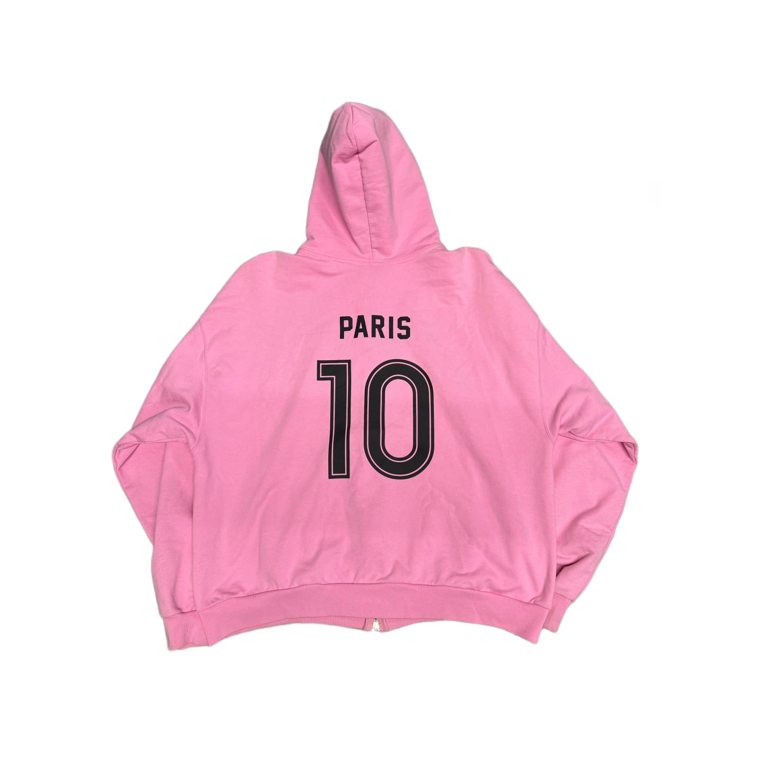 Balenciaga Pink & Black Soccer Logo Zip Up Hoodie