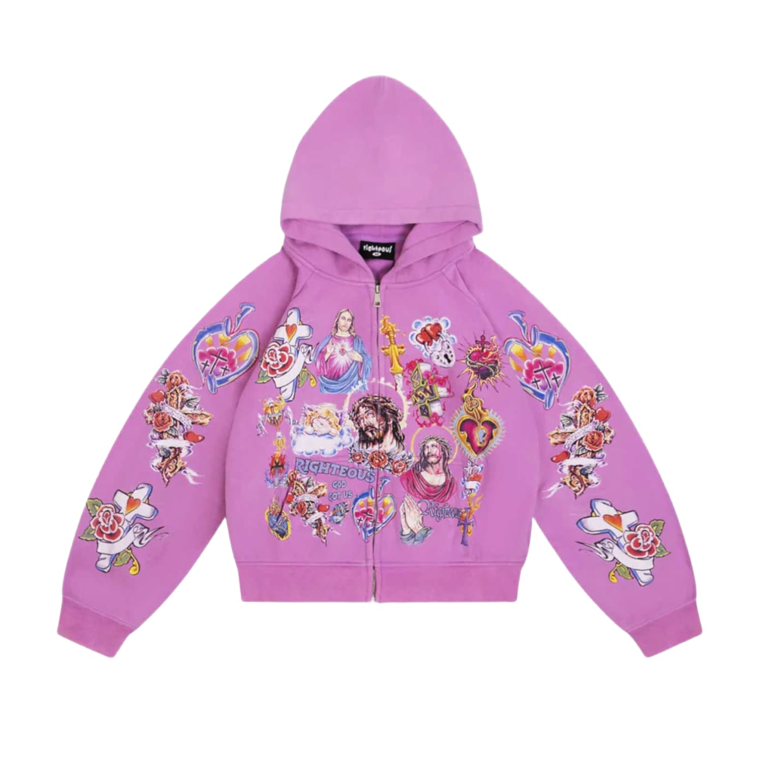 Righteous Risen King Zip Up Hoodie Purple