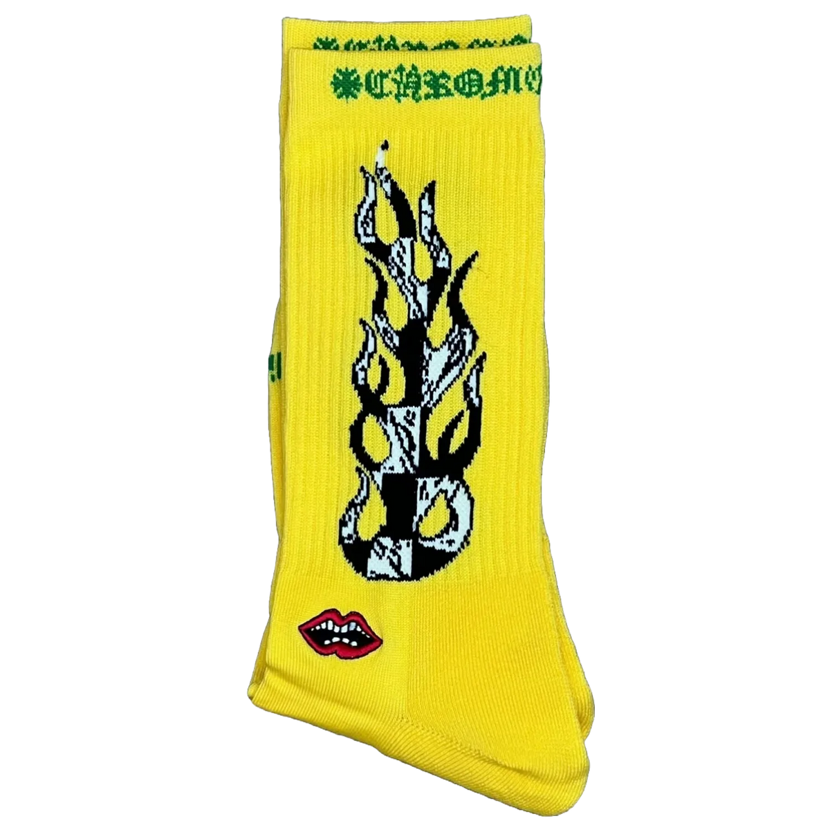 Chrome Heart X Matty Boy Flame Socks Yellow