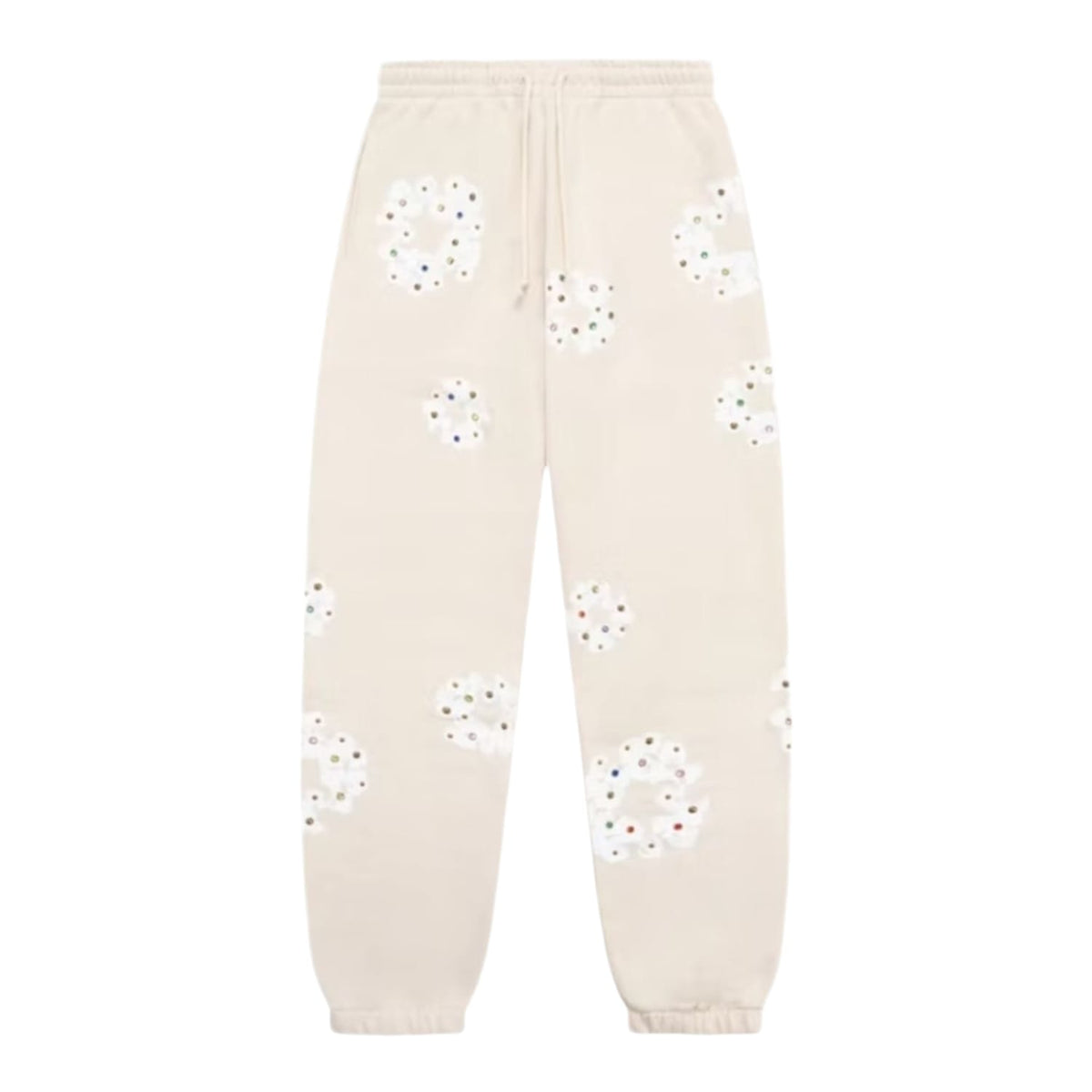 Denim Tears Rhinestone Cotton Wreath Sweatpants Oatmeal