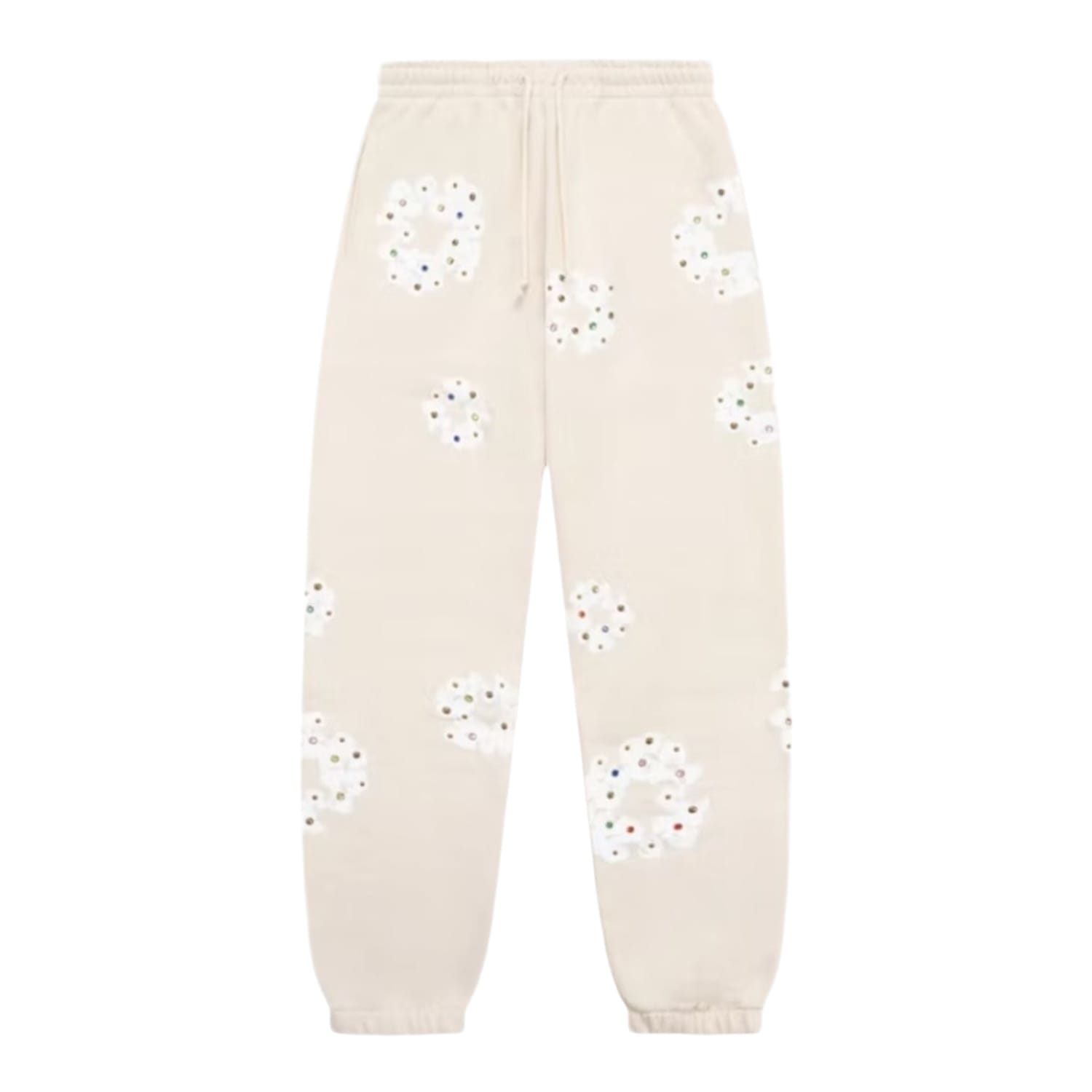 Denim Tears Rhinestone Cotton Wreath Sweatpants Oatmeal
