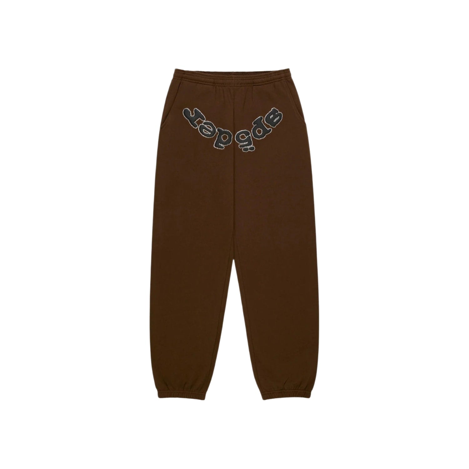 Sp5der Rhinestone OG Logo Sweatpant Brown