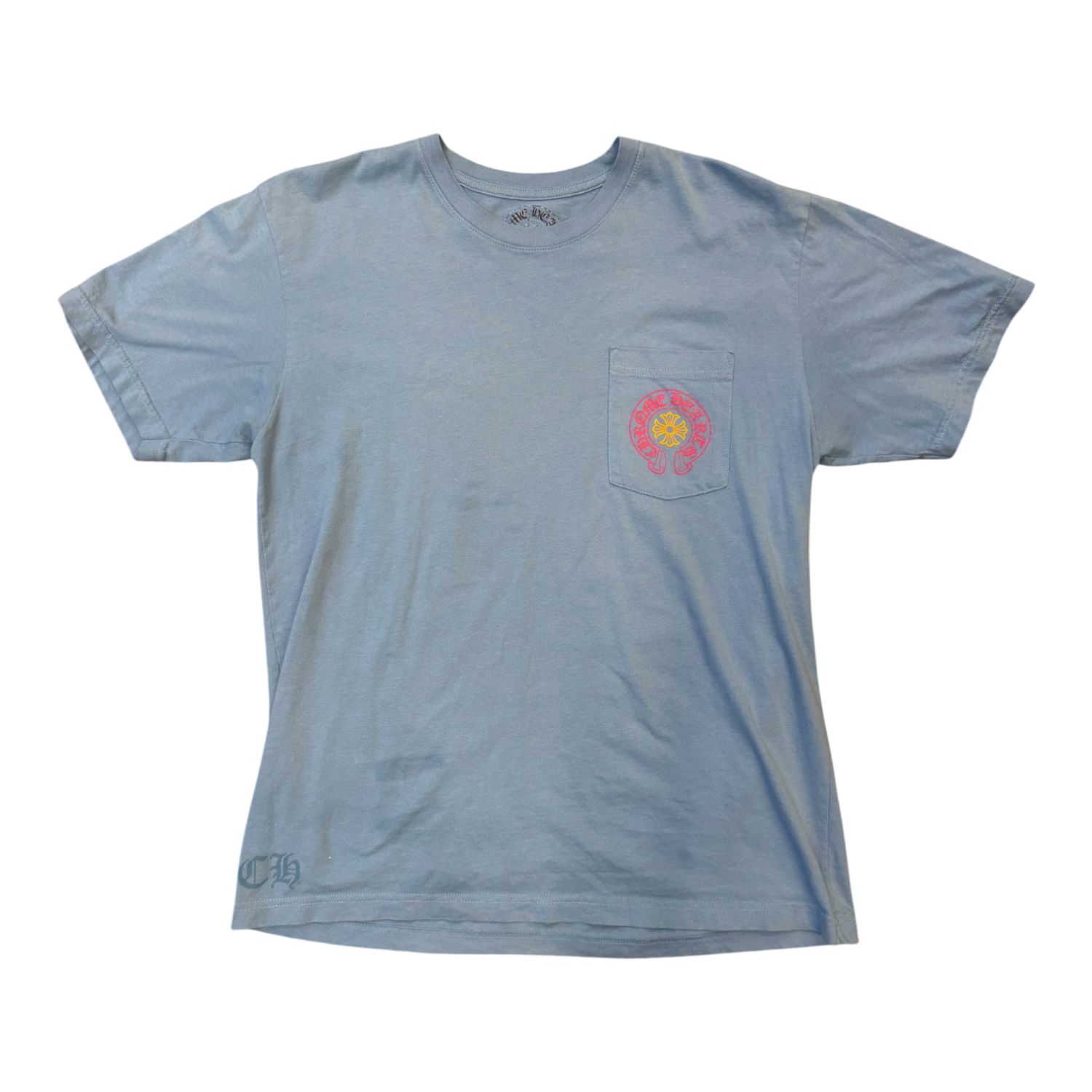 Chrome Hearts Miami Exclusive Horseshoe Blue Short Sleeve Tee