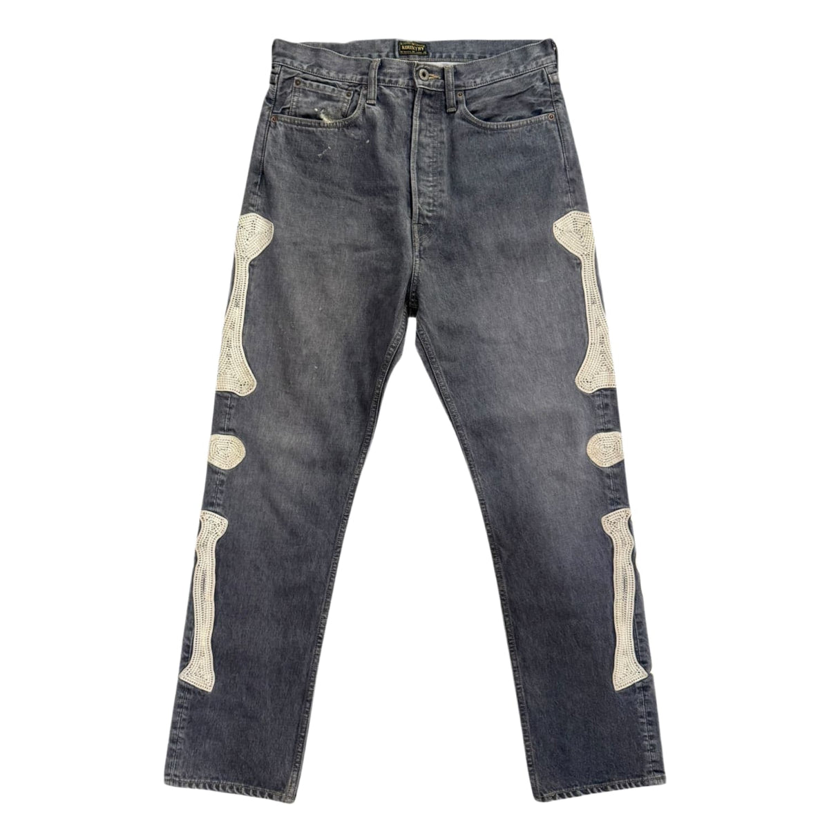 Kapital Bone Embroidered Denim Pants Black