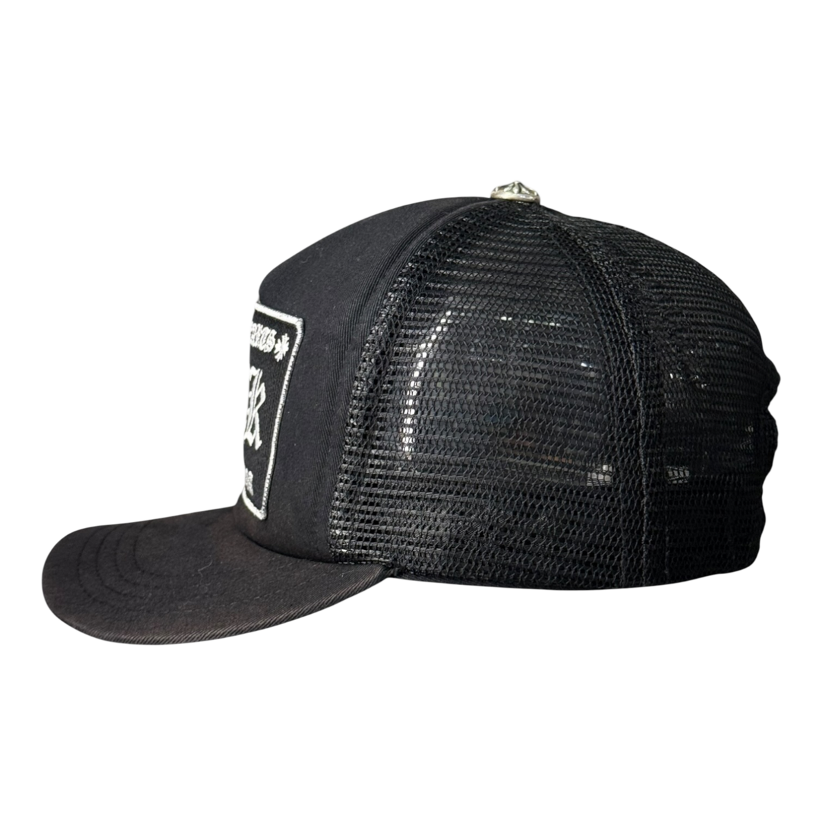 Chrome Hearts FUCK Hollywood Trucker Hat Black/Black