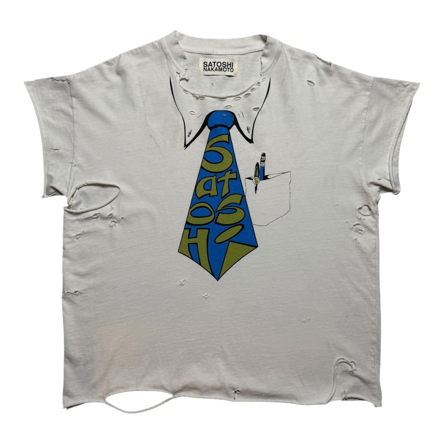Satoshi Nakamoto Tie T-Shirt
