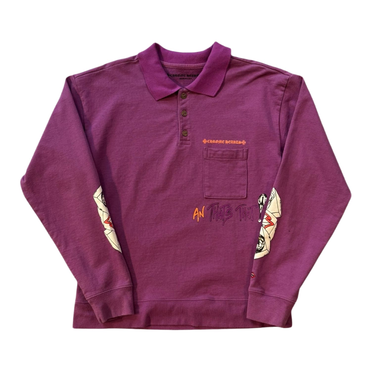 Chrome Hearts Matty Boy I Want More Not Less Purple Rugby Polo