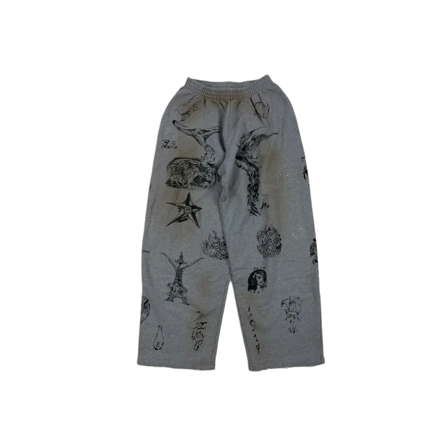 Balenciaga Tattoo Heavy Heather Grey Sweatpants