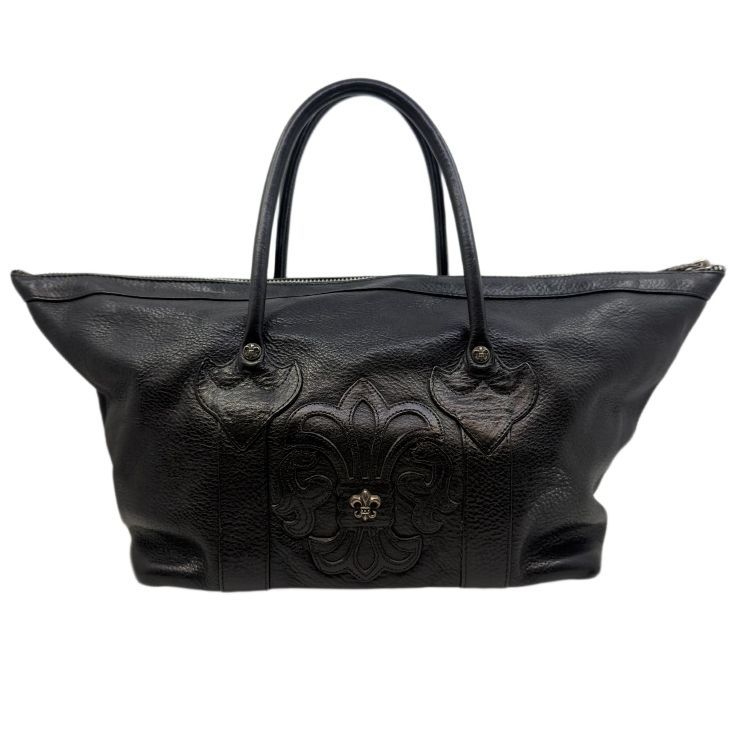 Chrome Hearts Fleur De Lis Leather Medicine Bag Black