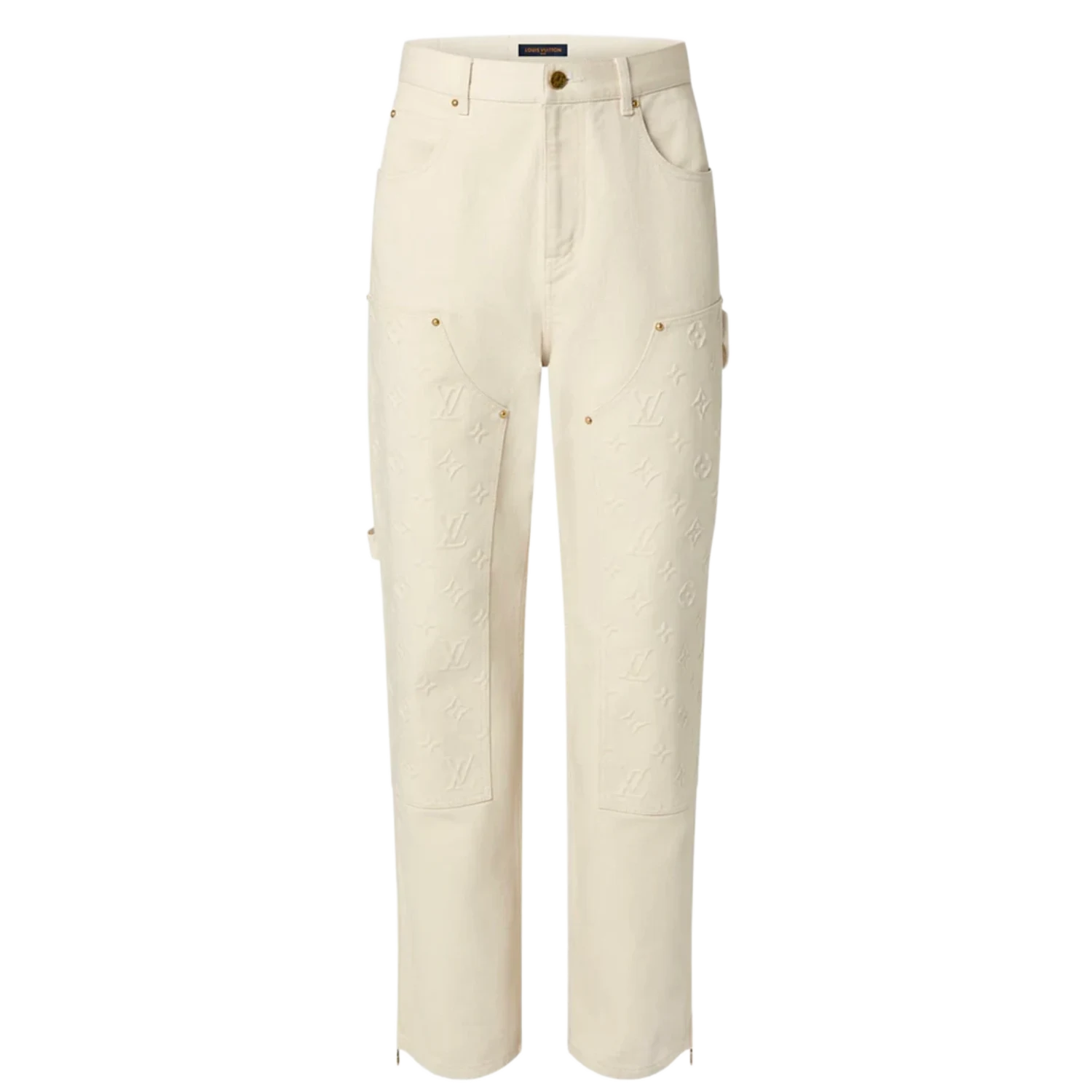 Louis Vuitton Monogram Workwear Denim Carpenter Pants Cream