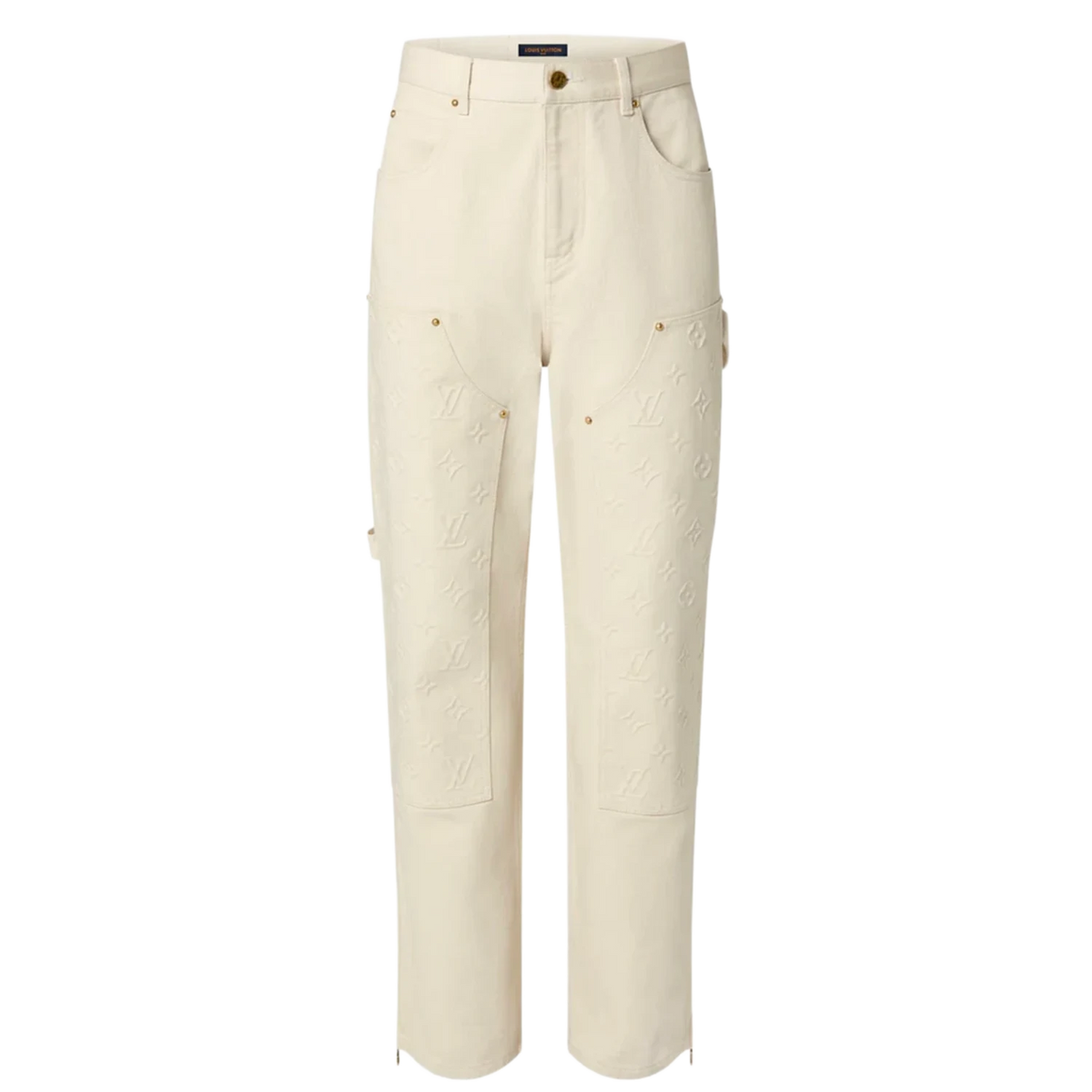 Louis Vuitton Monogram Workwear Denim Carpenter Pants Cream