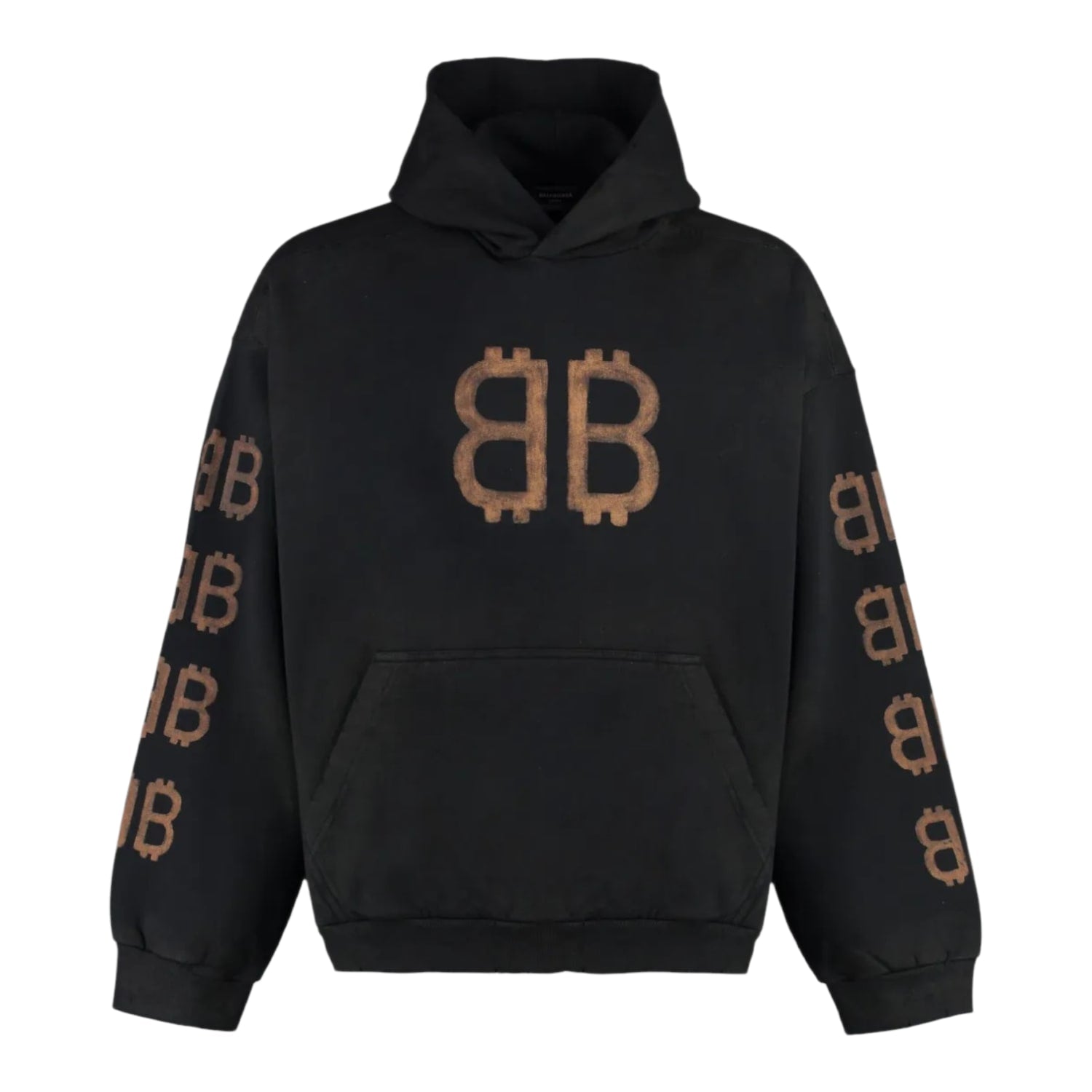 Balenciaga Crypto Distressed Hoodie Black